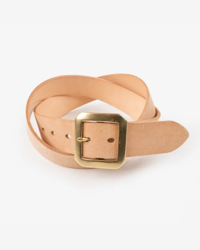 OGL Single Prong Garrison Buckle Leather Belt - Rough Out Natural sold by Iron Heart