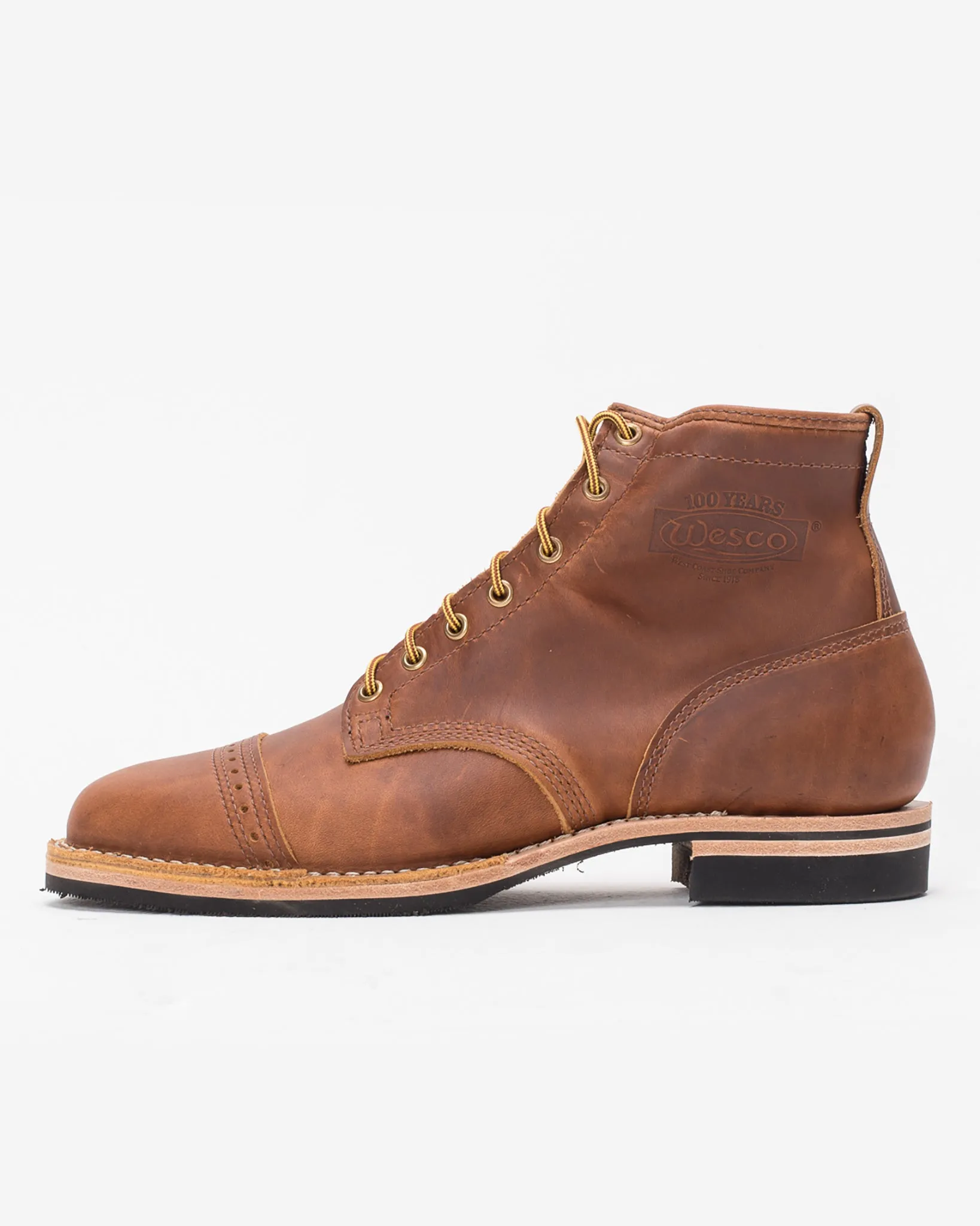 Iron Heart Int'l x Wesco® 7" Toe Cap Boot - The "Guildsman" - British Tan Domain sold by Iron Heart product image thumbnail 2