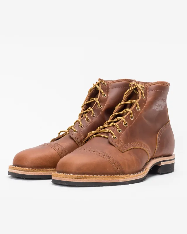 Iron Heart Int'l x Wesco® 7" Toe Cap Boot - The "Guildsman" - British Tan Domain sold by Iron Heart