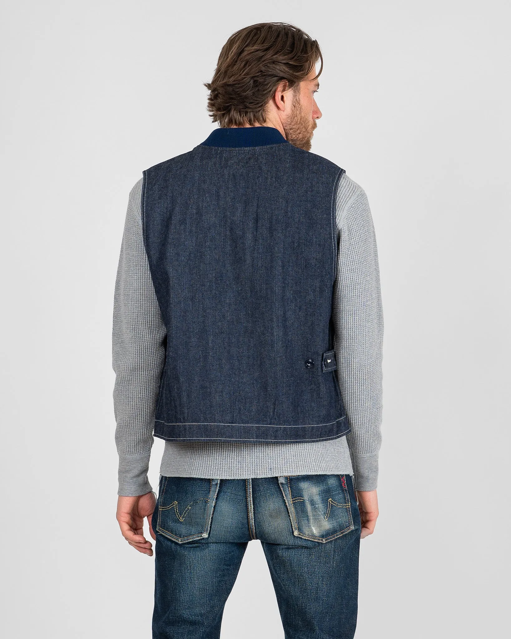 10oz Selvedge Denim Work Vest - Indigo sold by Iron Heart product image thumbnail 3