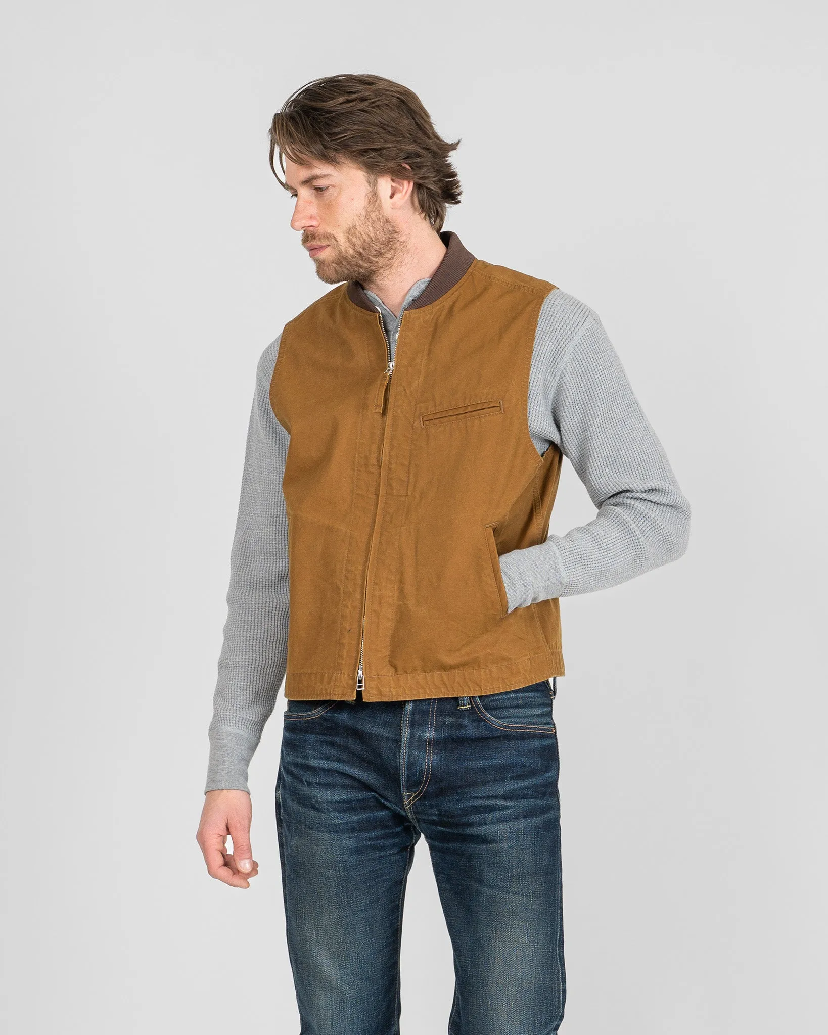 9oz Canvas Work Vest - Brown sold by Iron Heart product image thumbnail 2