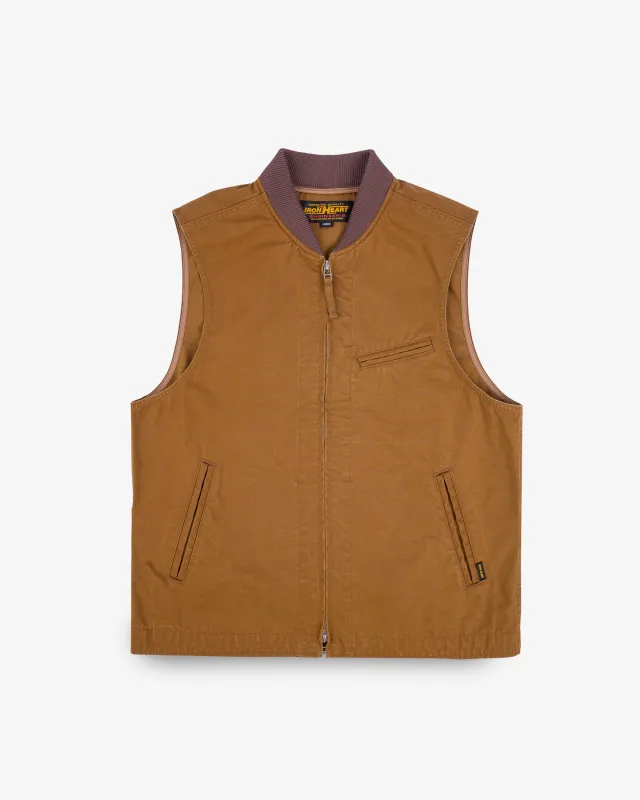 9oz Canvas Work Vest - Brown made by Iron Heart