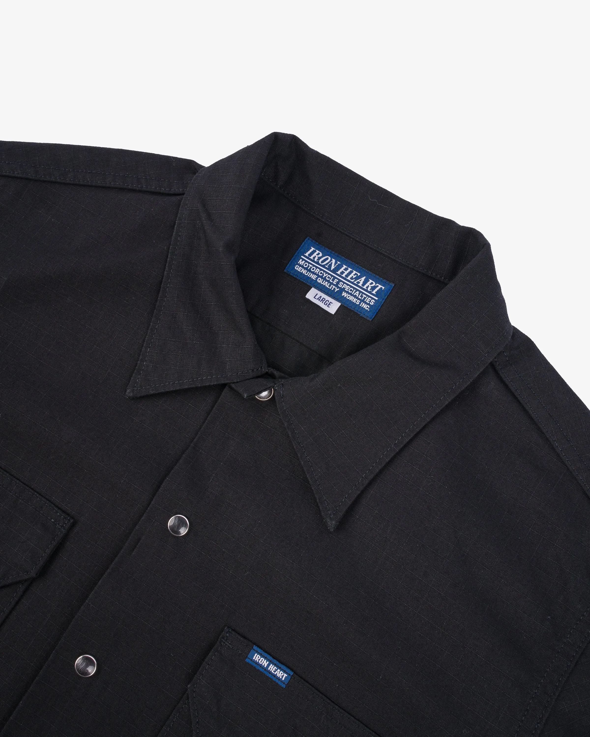 8oz Ripstop Short Sleeved Mechanic Shirt - Black sold by Iron Heart product image thumbnail 5