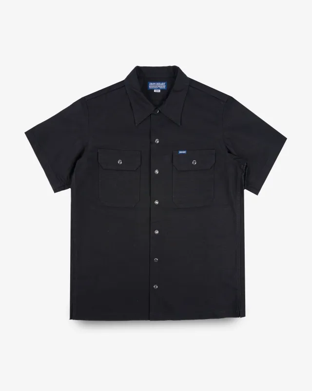 8oz Ripstop Short Sleeved Mechanic Shirt - Black sold by Iron Heart