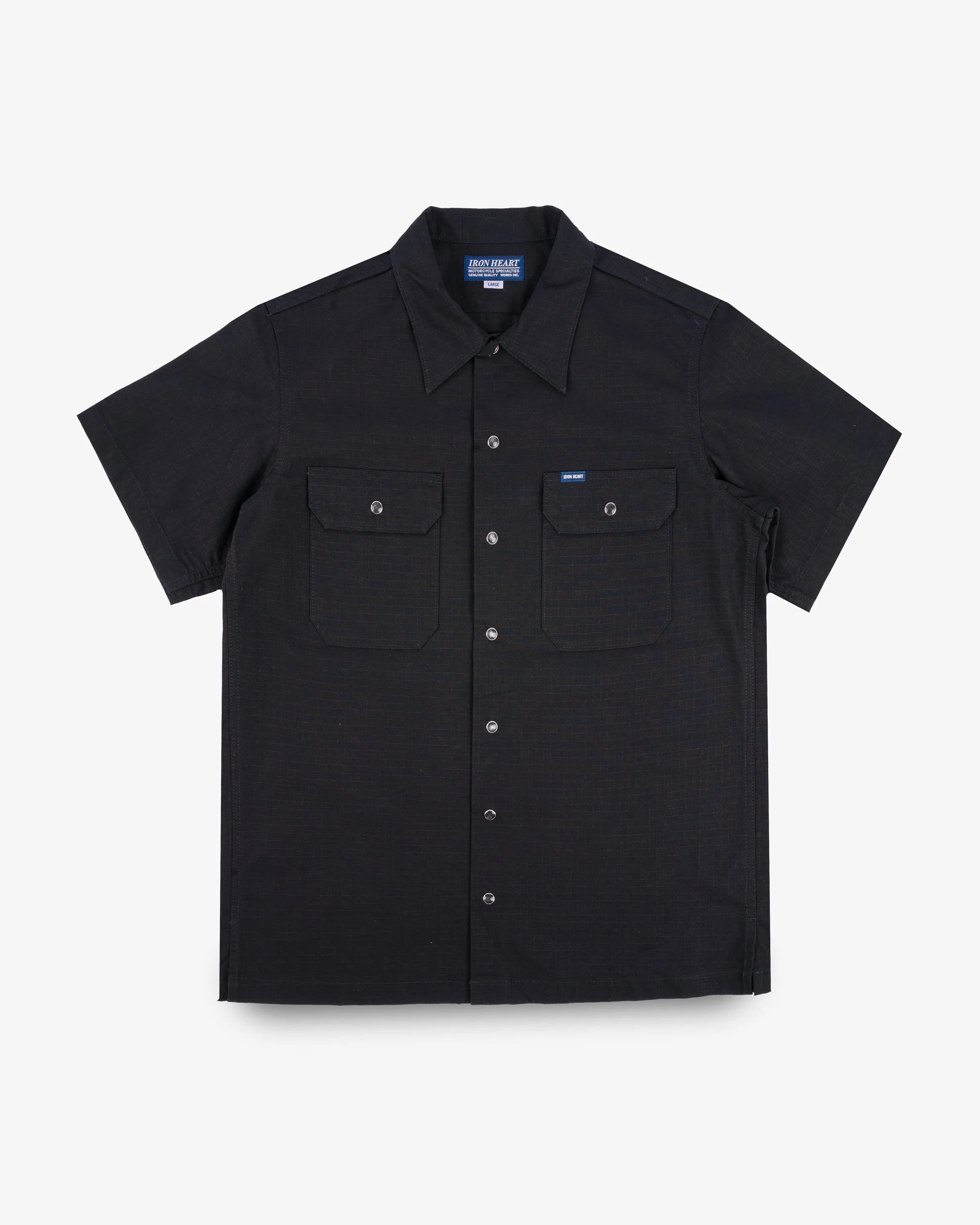 8oz Ripstop Short Sleeved Mechanic Shirt - Black sold by Iron Heart