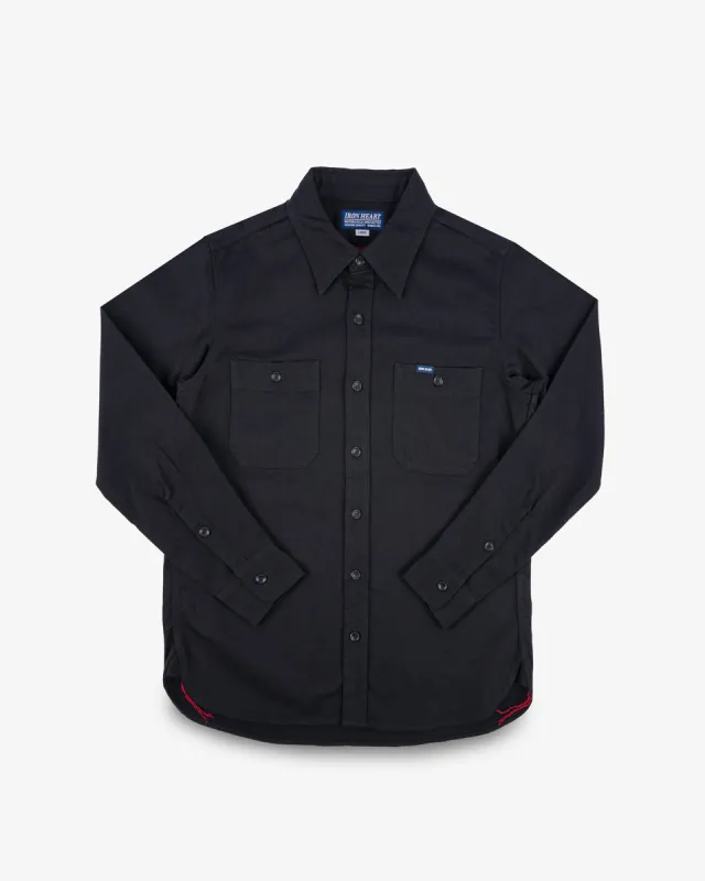 9oz Cotton Linen Work Shirt - Black sold by Iron Heart