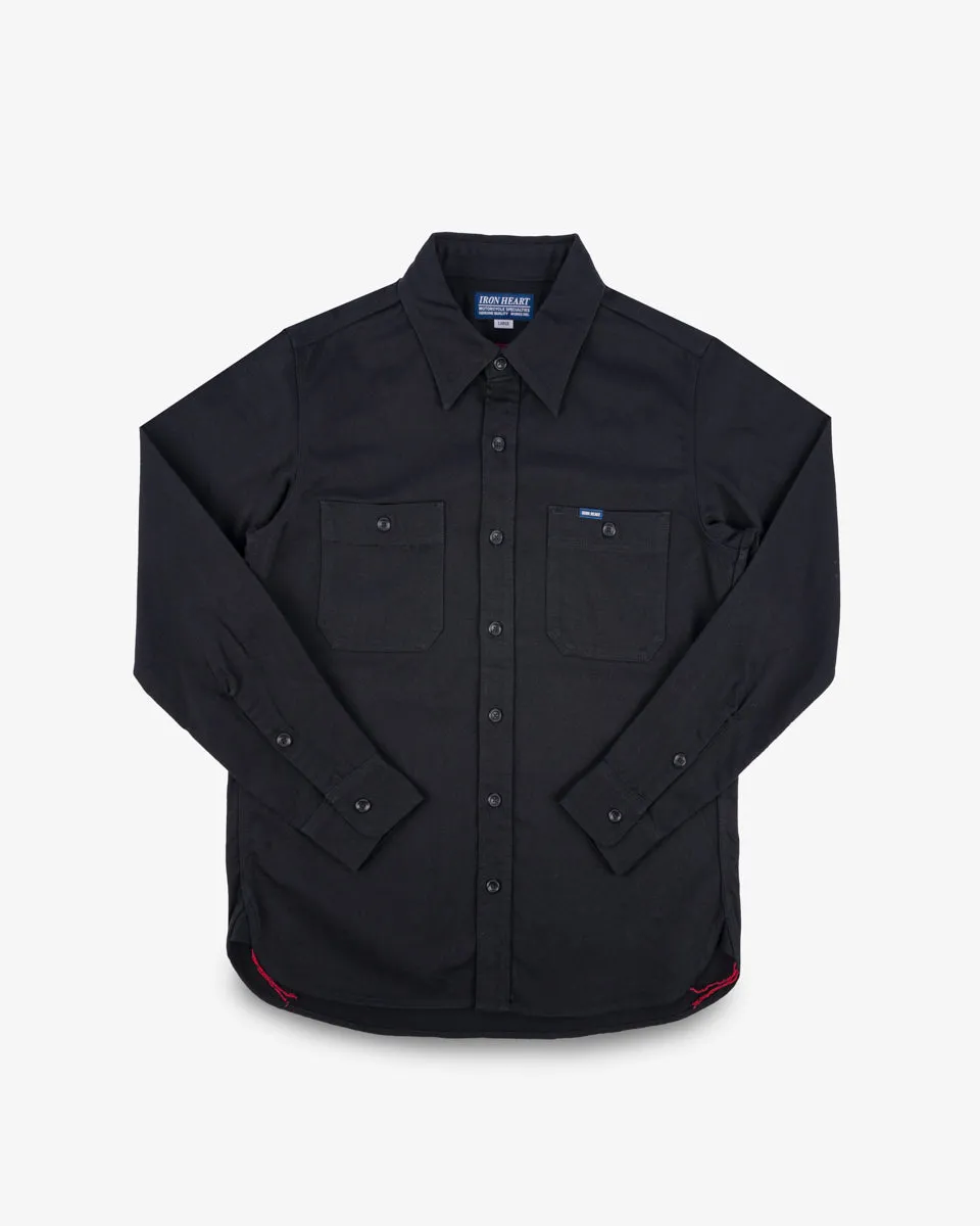 9oz Cotton Linen Work Shirt - Black sold by Iron Heart