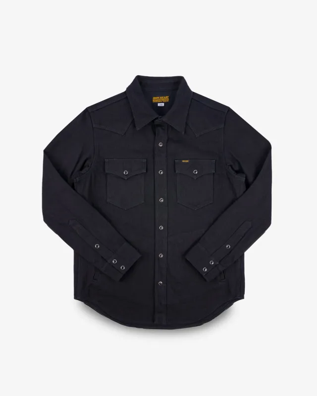 14oz Herringbone CPO Western Shirt - Black sold by Iron Heart
