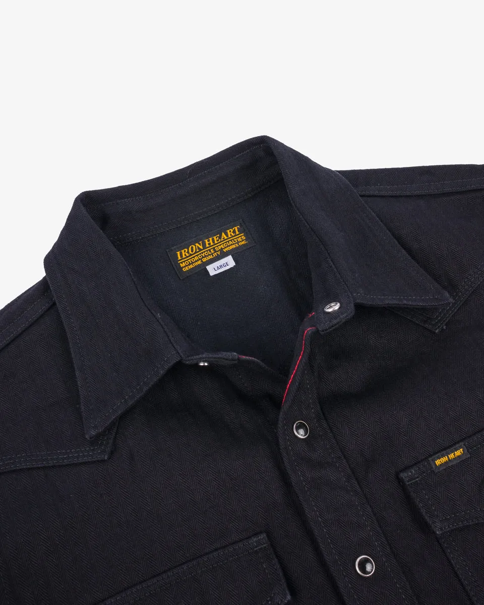 14oz Herringbone CPO Western Shirt - Black sold by Iron Heart product image thumbnail 5