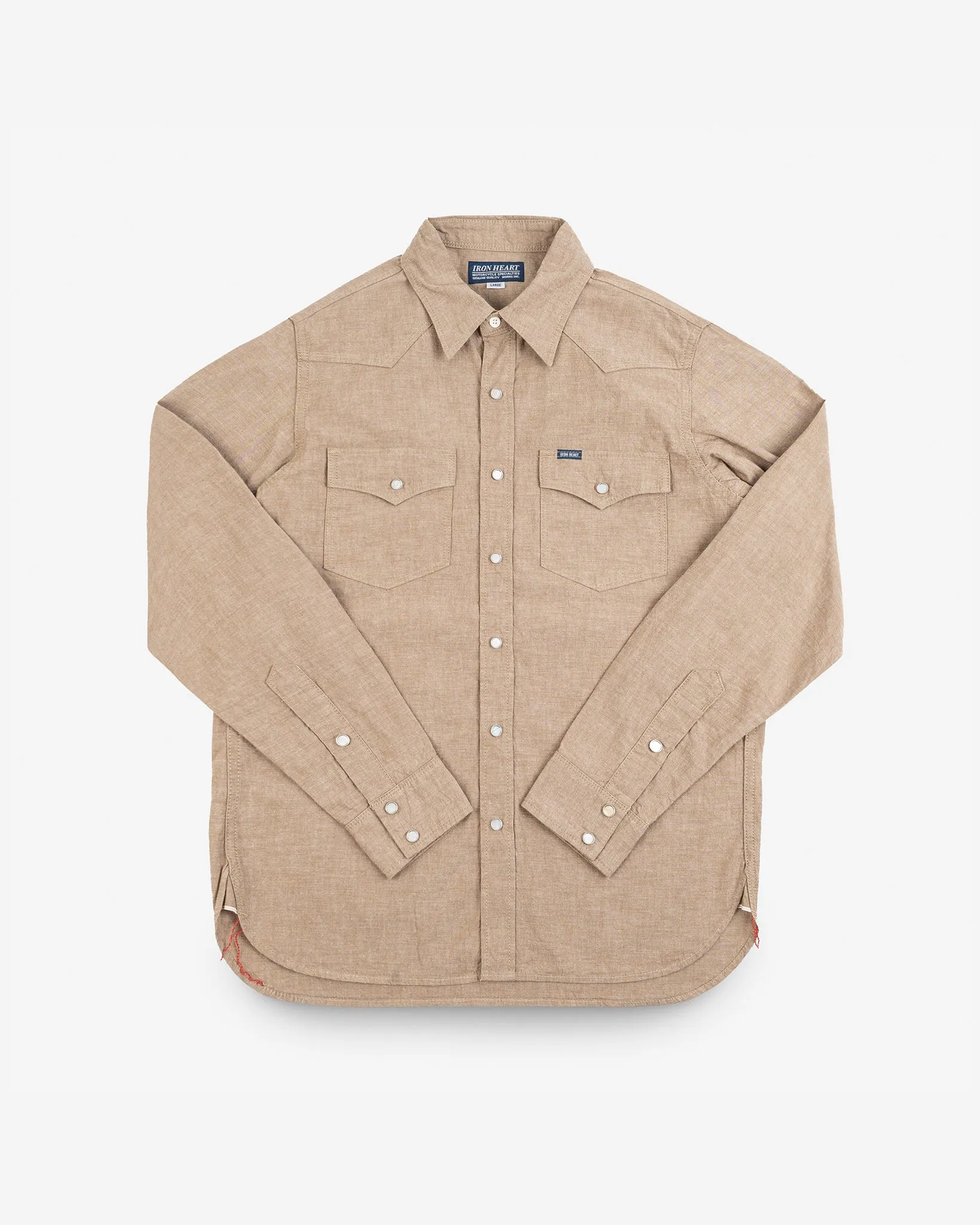 10oz Selvedge Chambray Western Shirt - Khaki sold by Iron Heart
