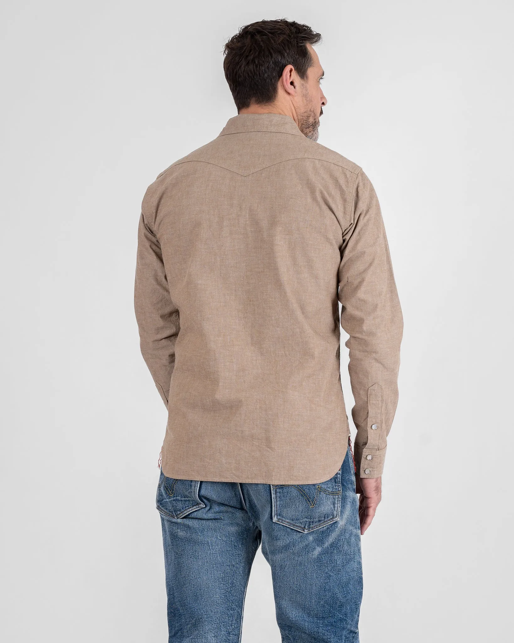 10oz Selvedge Chambray Western Shirt - Khaki sold by Iron Heart product image thumbnail 3
