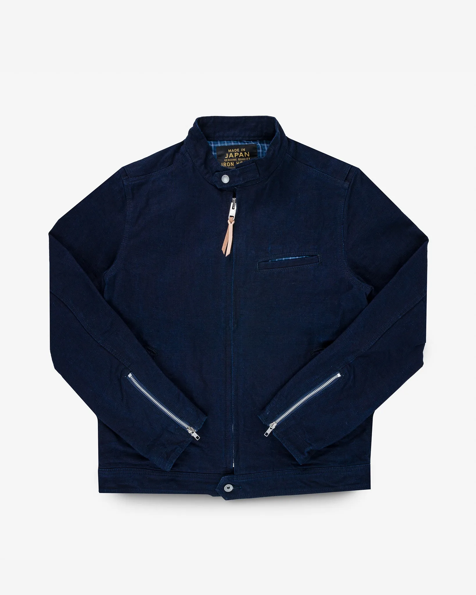 13oz Oxford Cloth Riders Jacket - Indigo sold by Iron Heart