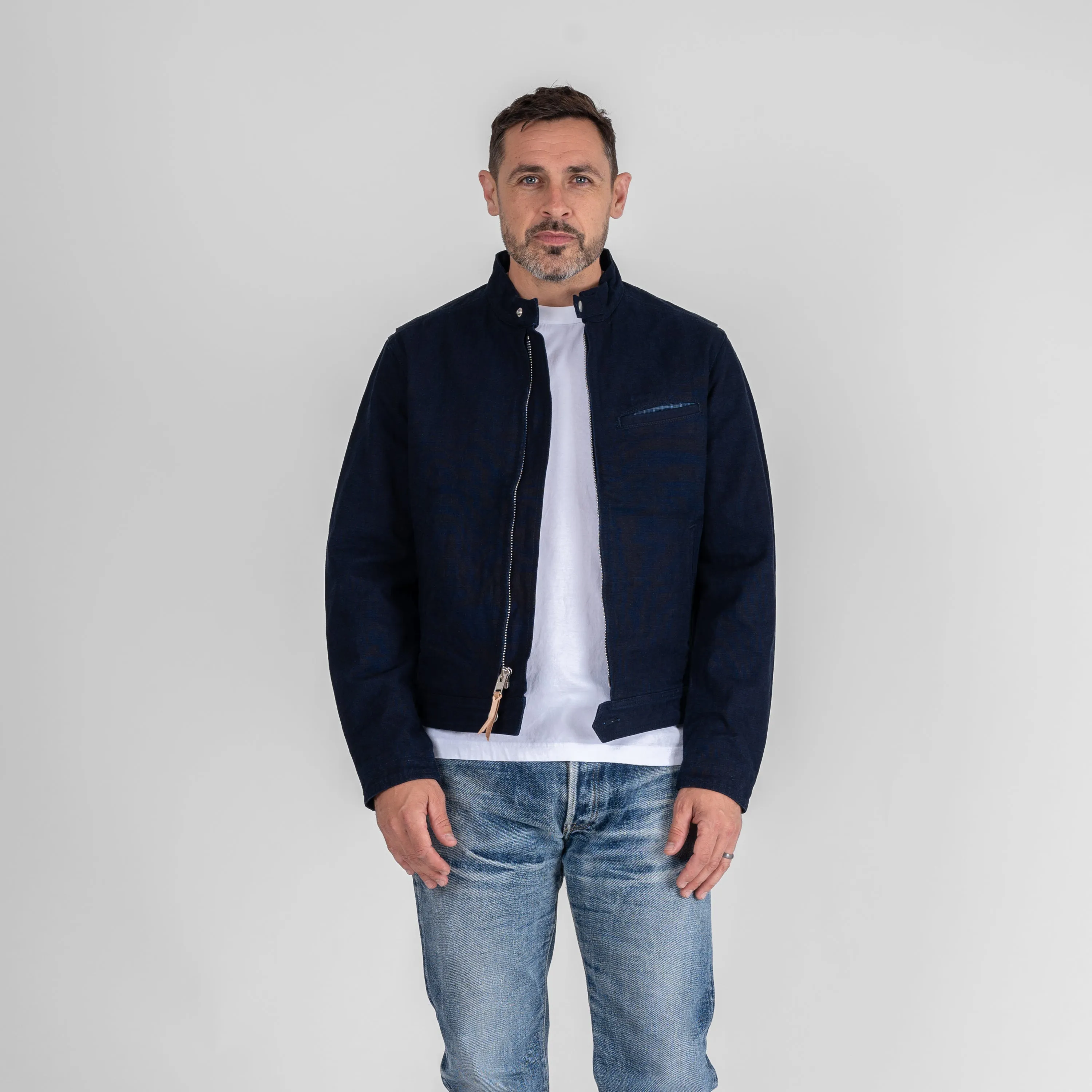 13oz Oxford Cloth Riders Jacket - Indigo sold by Iron Heart product image thumbnail 2
