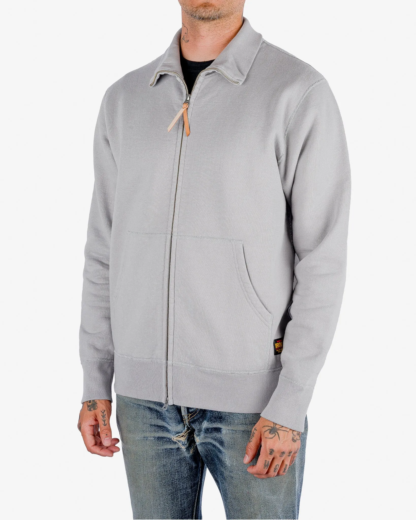 14oz Ultra Heavyweight Loopwheel Cotton Zip Up Sweater - Grey sold by Iron Heart product image thumbnail 2
