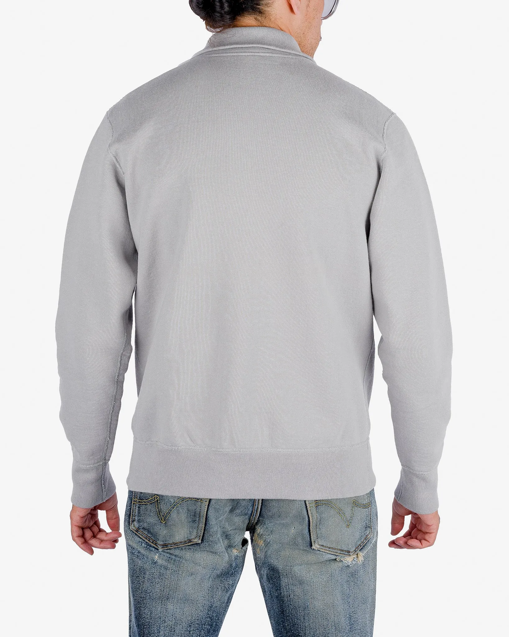 14oz Ultra Heavyweight Loopwheel Cotton Zip Up Sweater - Grey sold by Iron Heart product image thumbnail 3