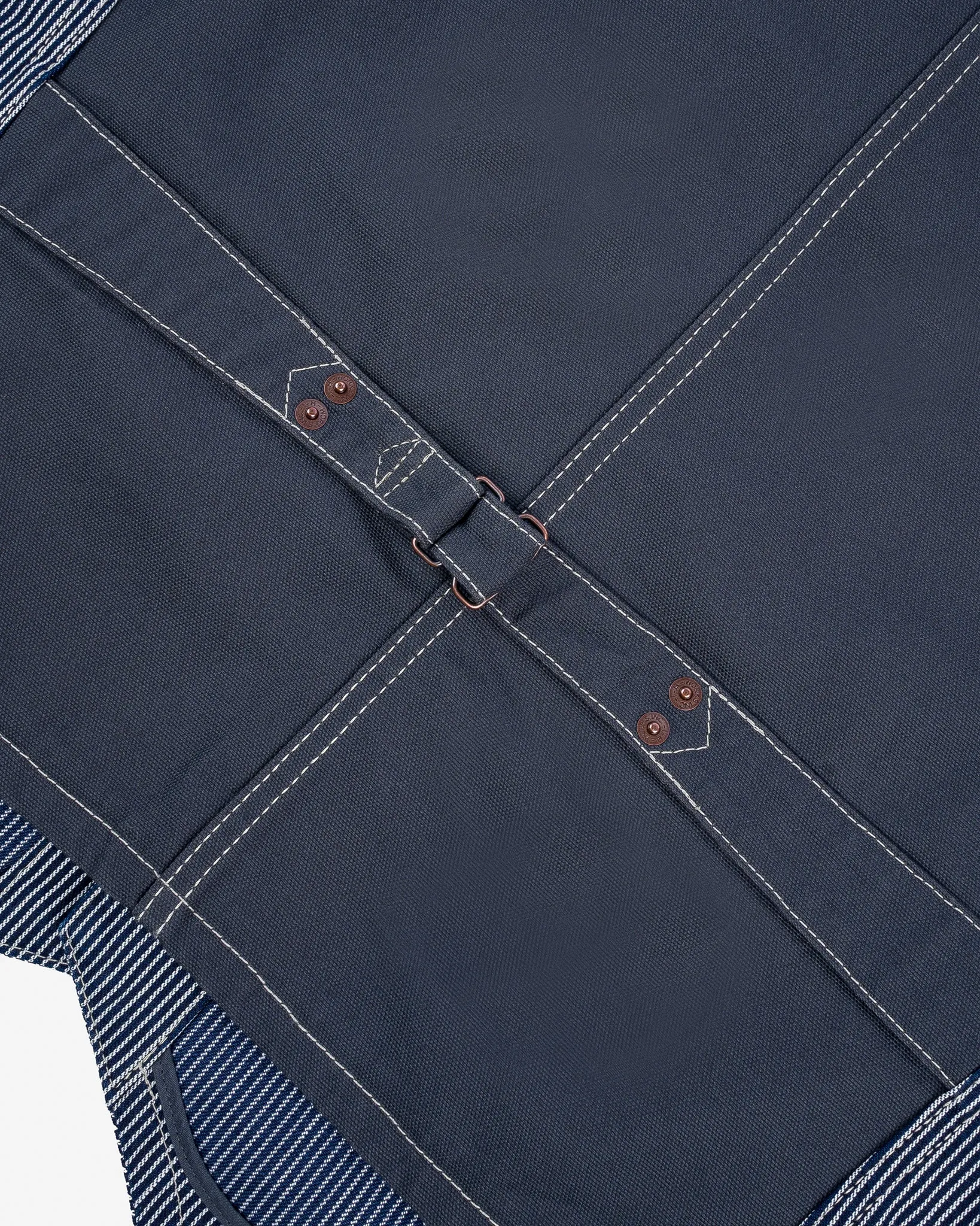 10.5oz Narrow Stripe Hickory Work Vest - Indigo sold by Iron Heart product image thumbnail 4