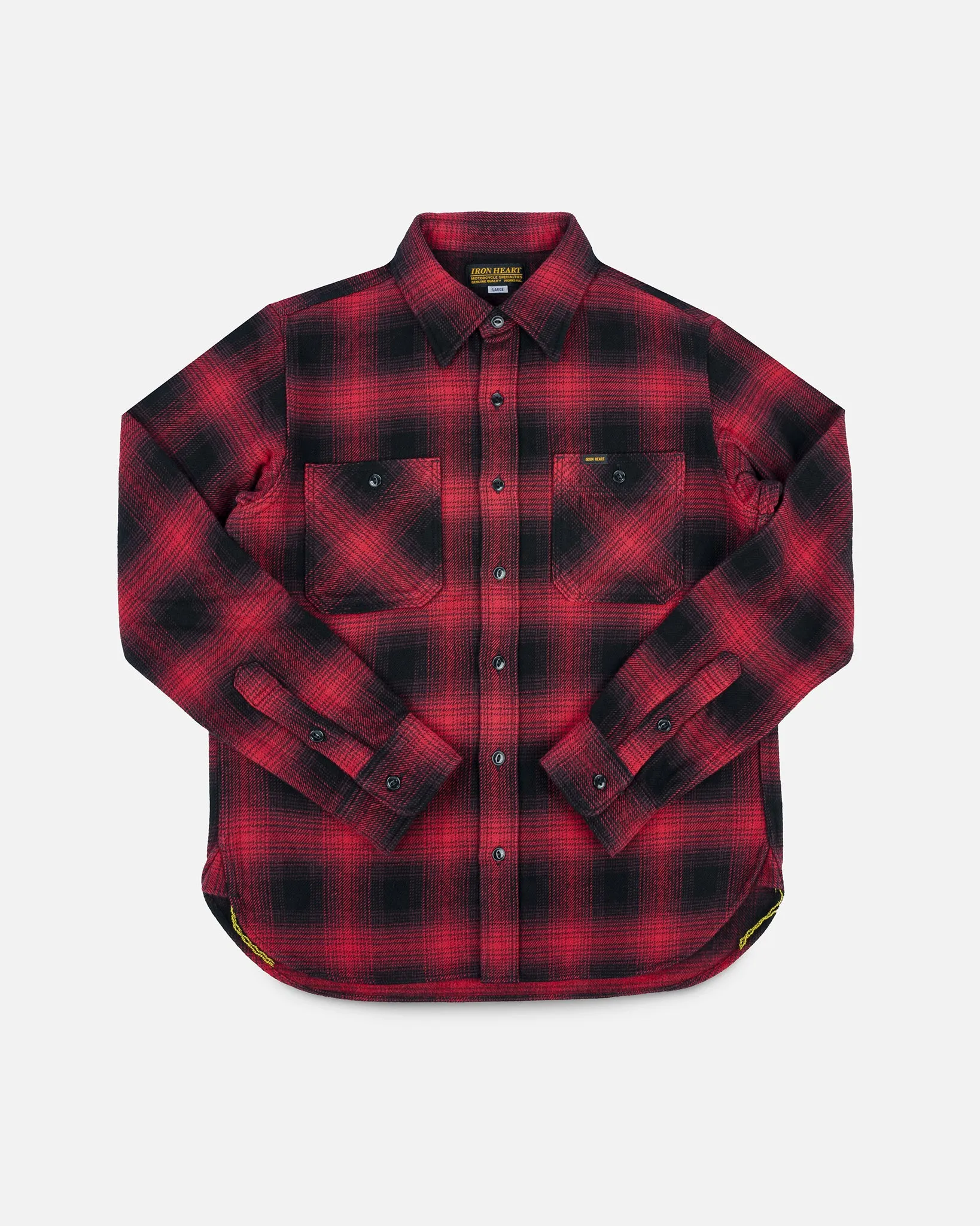 Ultra Heavy Flannel Ombré Check Work Shirt - Red/Black sold by Iron Heart