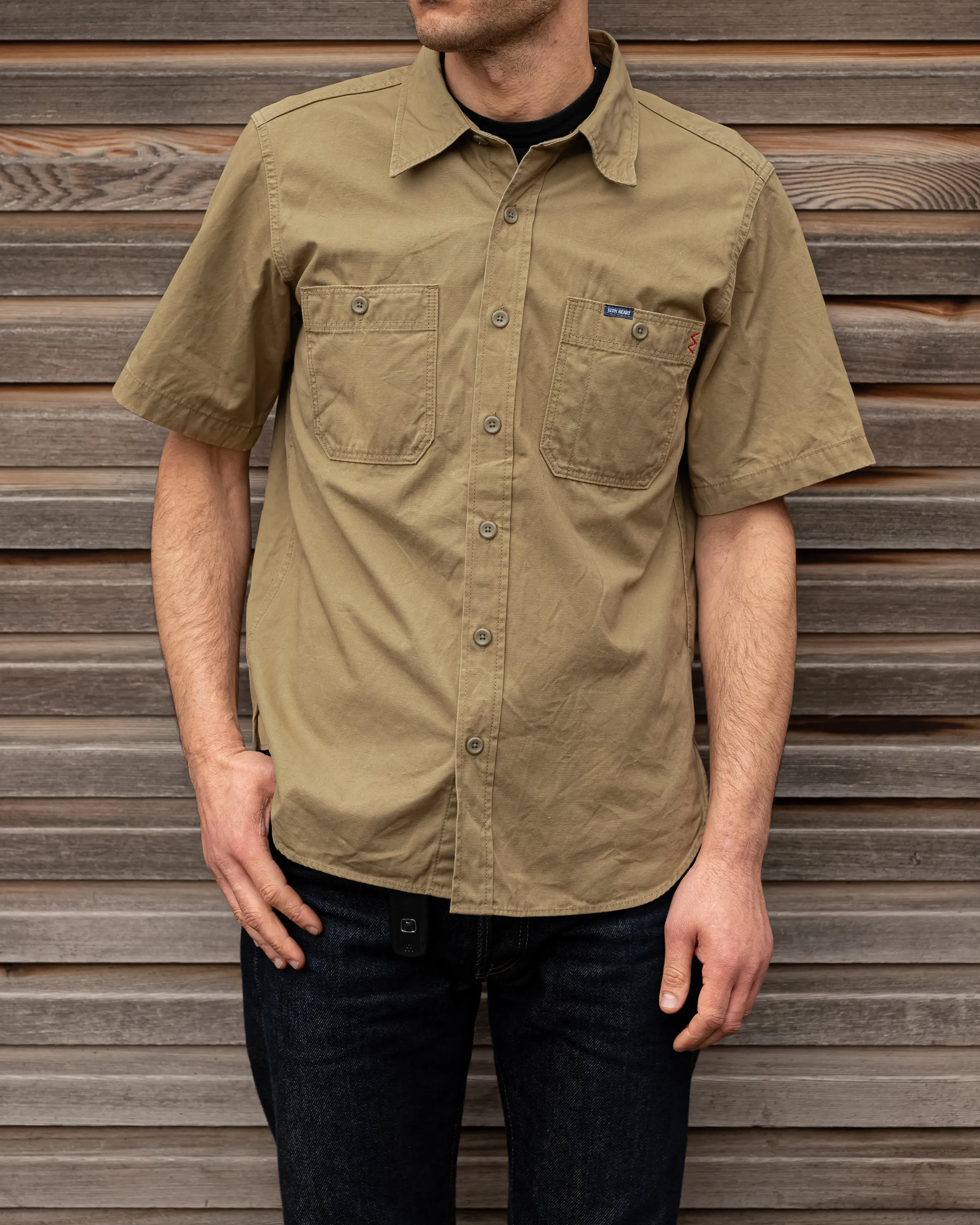 7oz Fatigue Cloth Short Sleeved Work Shirt - Khaki sold by Iron Heart product image thumbnail 4