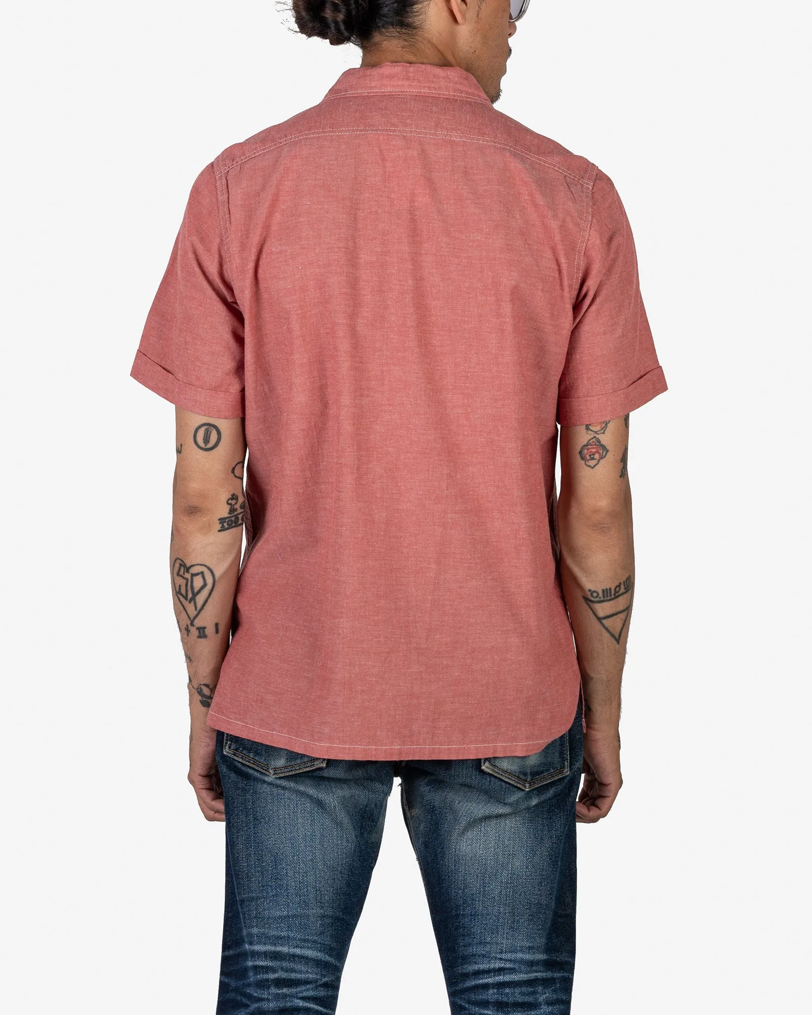 4oz Selvedge Short Sleeved Summer Shirt - Red sold by Iron Heart product image thumbnail 3