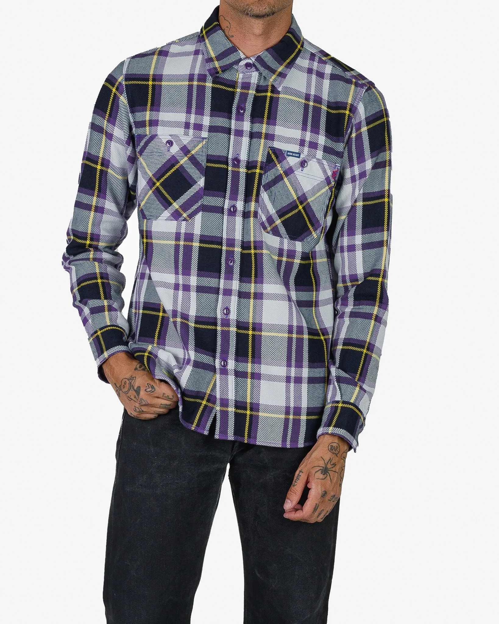 9oz Selvedge American Check Work Shirt - Purple sold by Iron Heart product image thumbnail 2