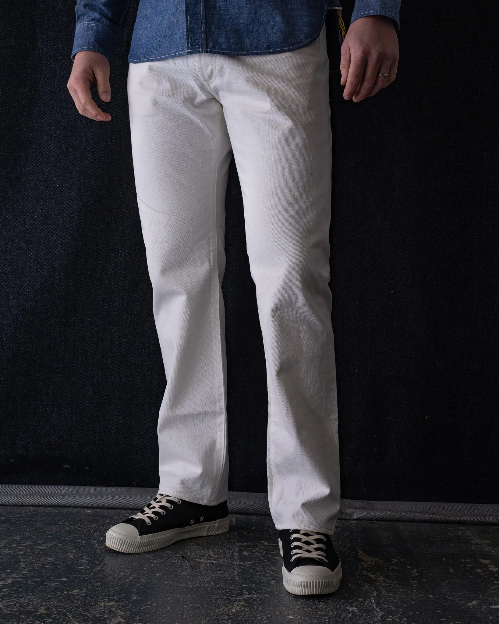 13.5oz Denim Relaxed Tapered Cut Jeans - White sold by Iron Heart product image thumbnail 4