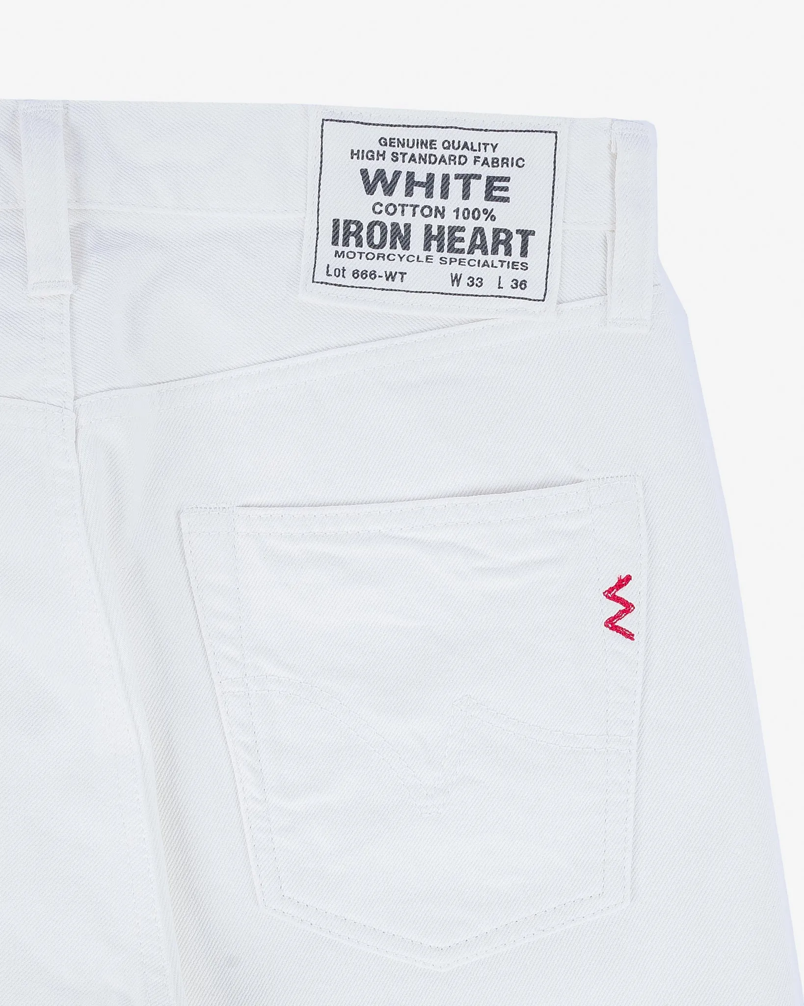 13.5oz Denim Slim Straight Cut Jeans - White sold by Iron Heart product image thumbnail 5