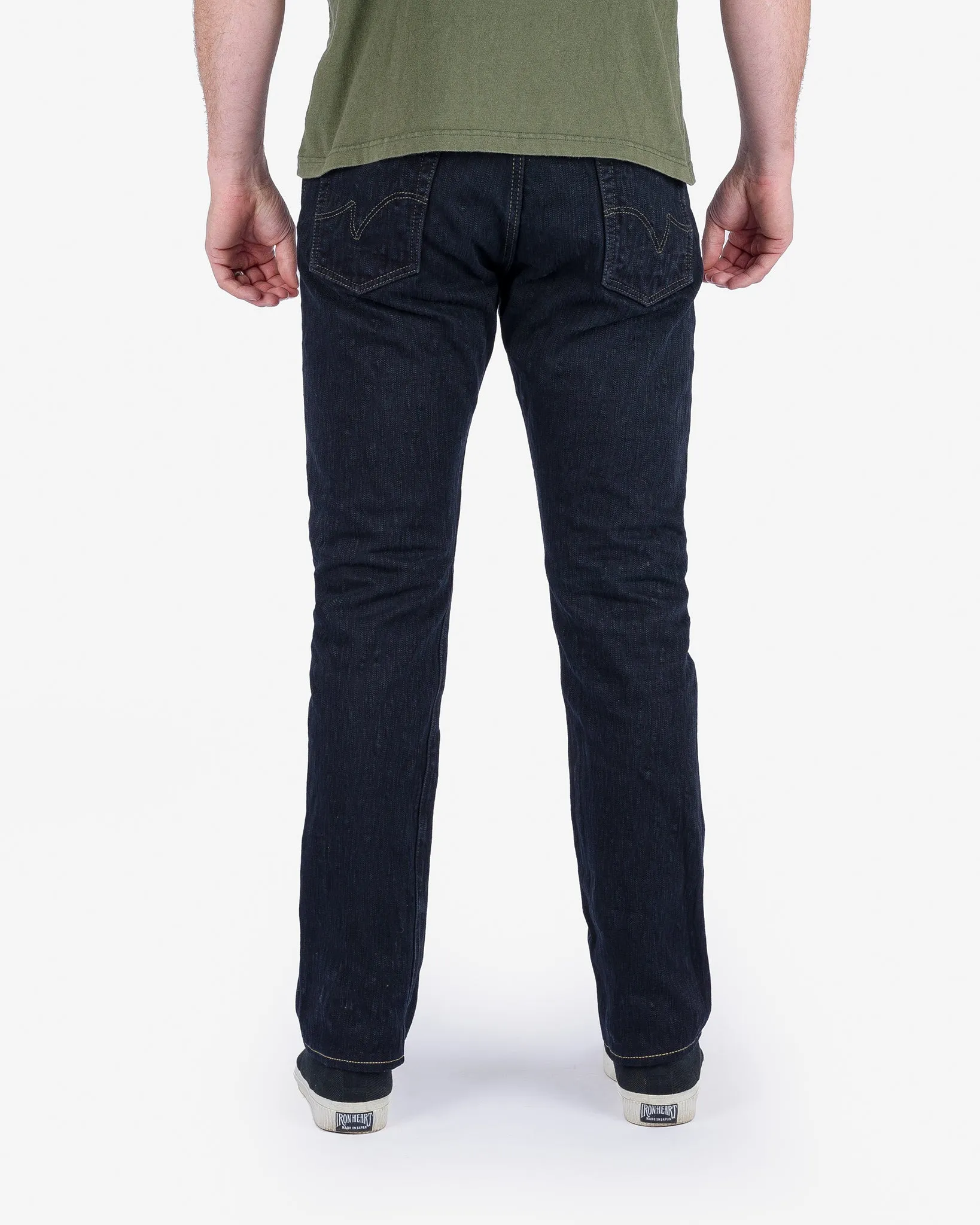 16oz Slubby Selvedge Denim Relaxed Tapered Cut Jeans - Indigo Overdyed Black sold by Iron Heart product image thumbnail 3