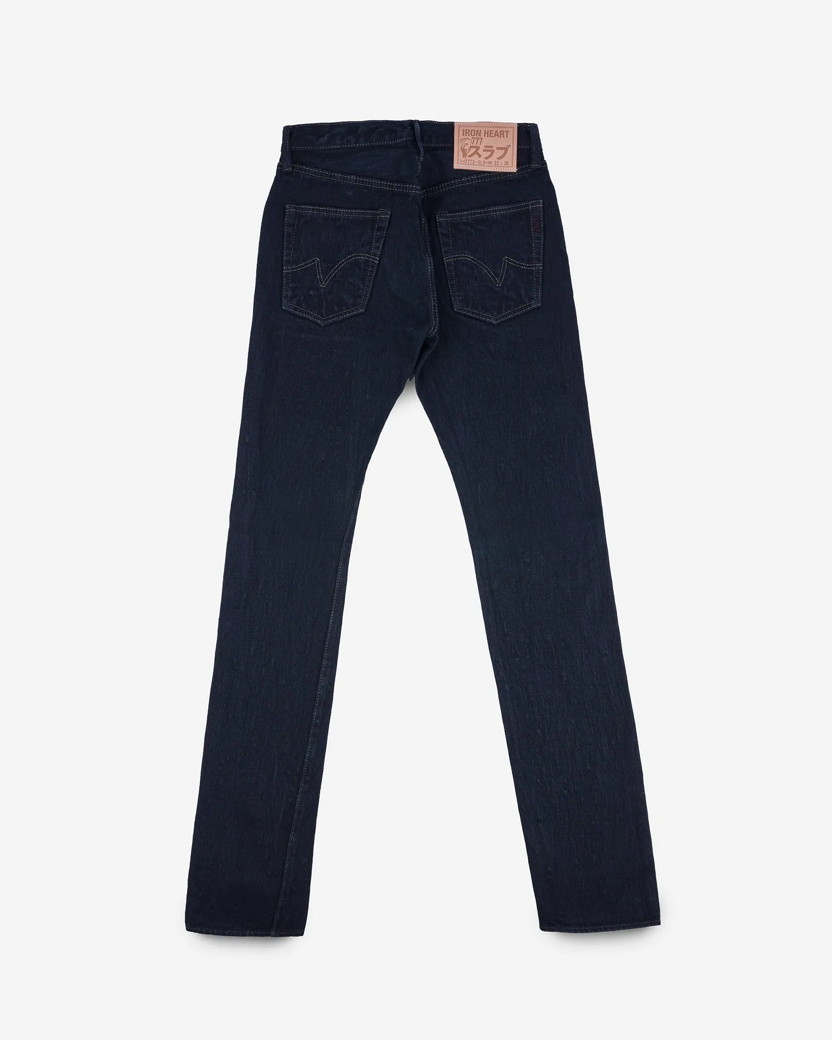 16oz Slubby Selvedge Denim Slim Tapered Cut Jeans - Indigo Overdyed Black sold by Iron Heart product image thumbnail 5