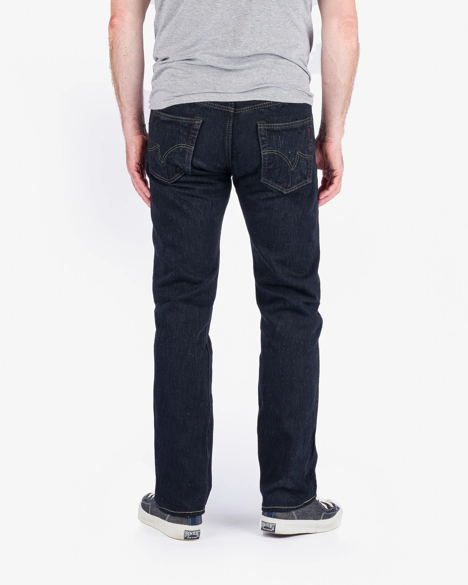16oz Slubby Selvedge Denim Slim Straight Cut Jeans - Indigo Overdyed Black sold by Iron Heart product image thumbnail 3