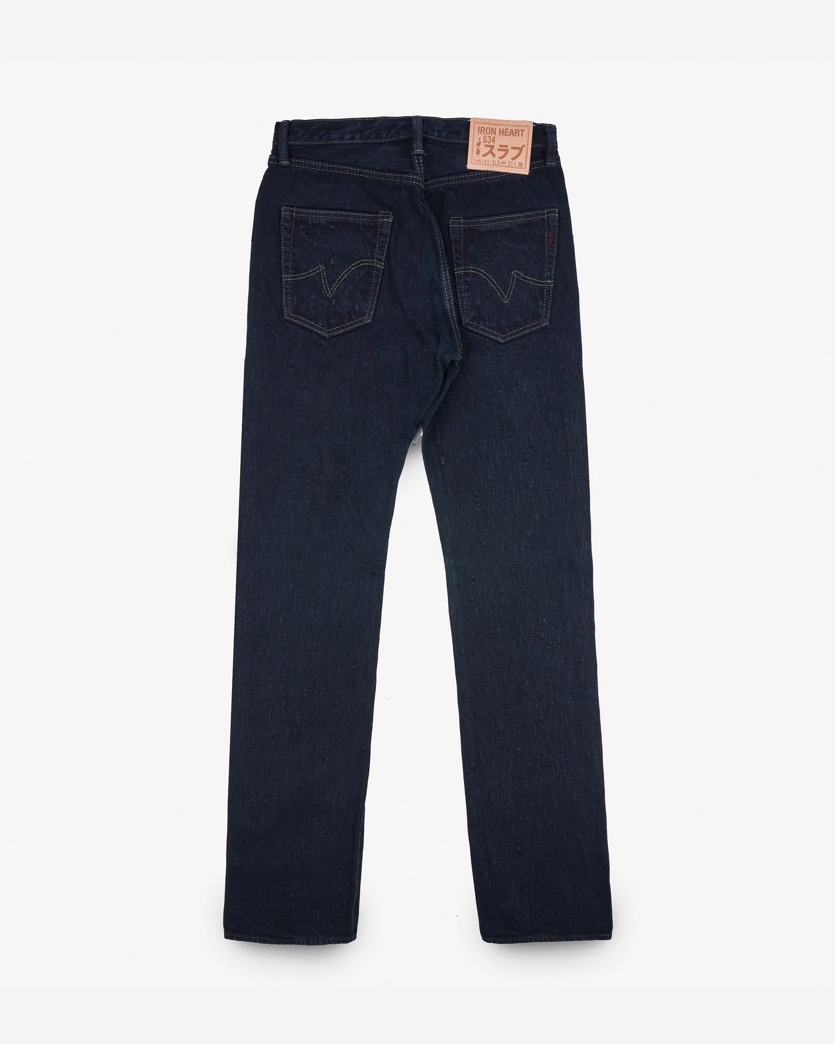 16oz Slubby Selvedge Denim Straight Cut Jeans - Indigo Overdyed Black sold by Iron Heart product image thumbnail 5