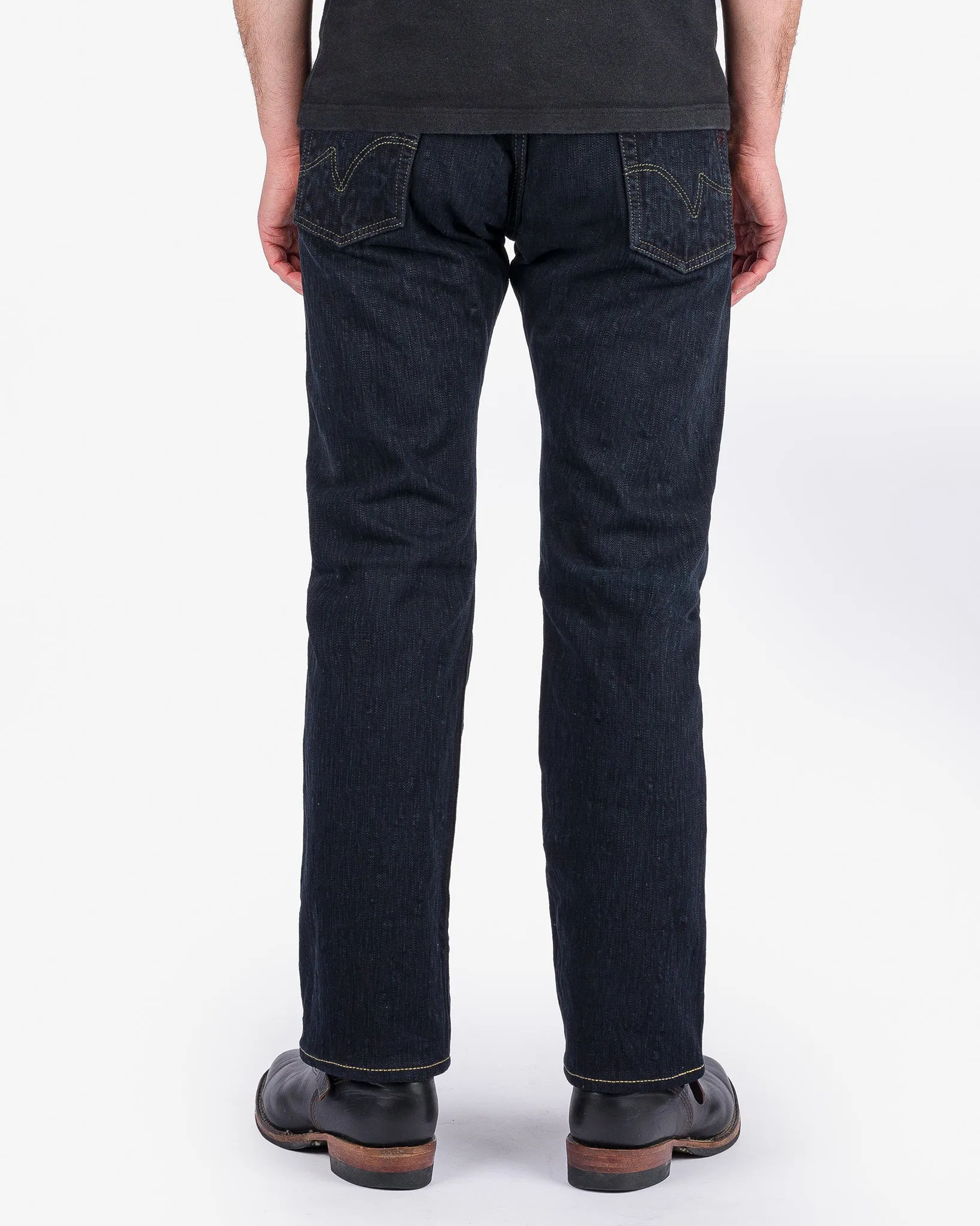 16oz Slubby Selvedge Denim Straight Cut Jeans - Indigo Overdyed Black sold by Iron Heart product image thumbnail 3
