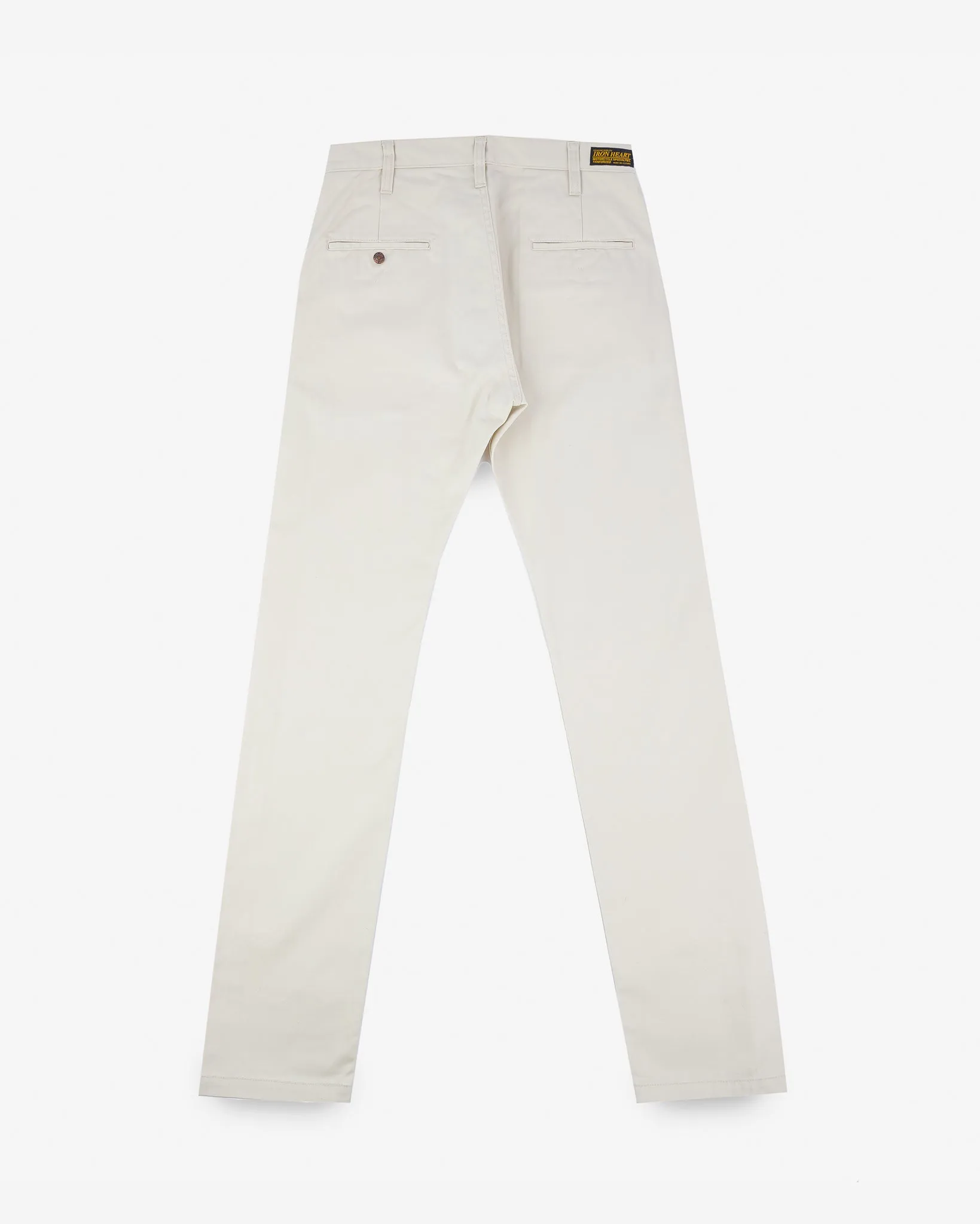 9oz Mercerised Selvedge Cotton Relaxed Tapered Cut Chinos - Ivory sold by Iron Heart product image thumbnail 5