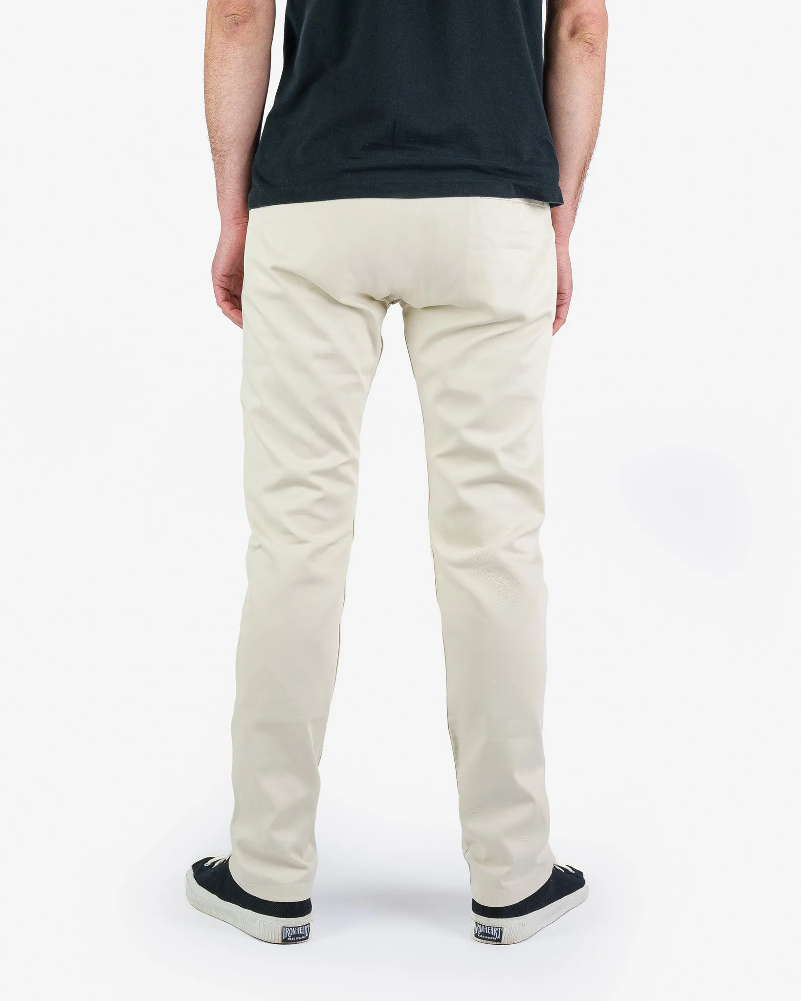 9oz Mercerised Selvedge Cotton Relaxed Tapered Cut Chinos - Ivory sold by Iron Heart product image thumbnail 3