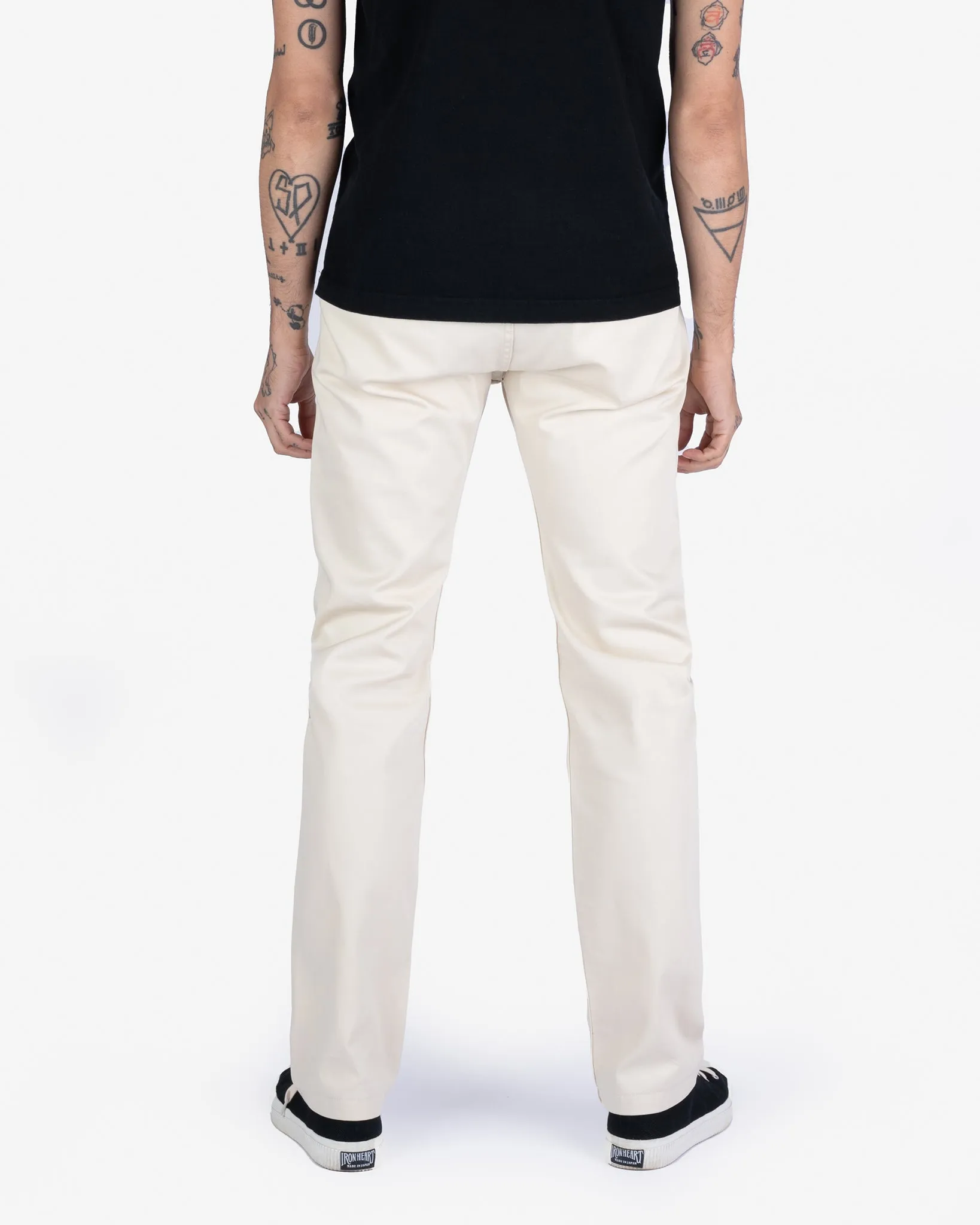 9oz Mercerised Selvedge Cotton Slim Tapered Chinos - Ivory sold by Iron Heart product image thumbnail 3