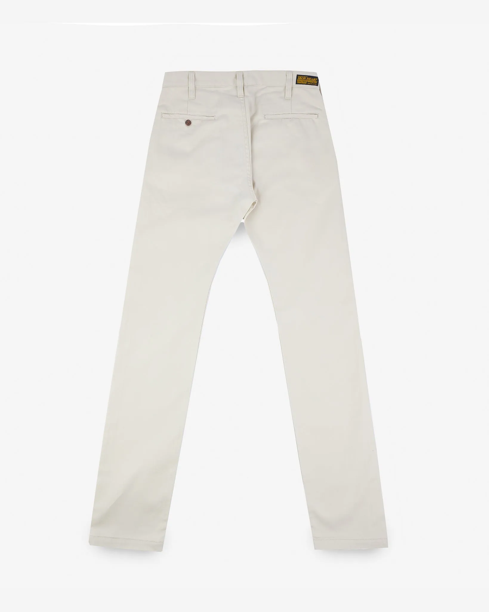 9oz Mercerised Selvedge Cotton Slim Tapered Chinos - Ivory sold by Iron Heart product image thumbnail 5