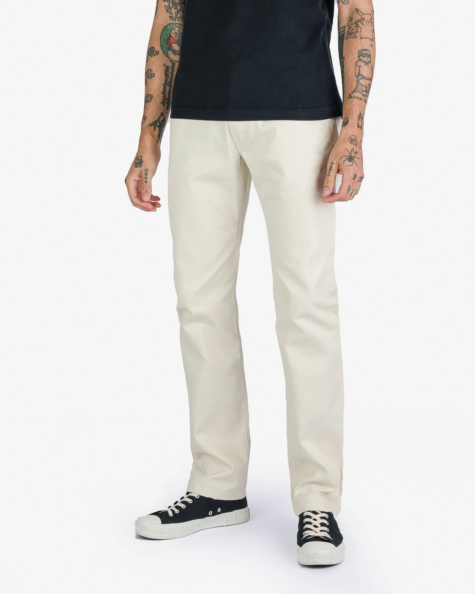 9oz Mercerised Selvedge Cotton Slim Tapered Chinos - Ivory sold by Iron Heart product image thumbnail 2