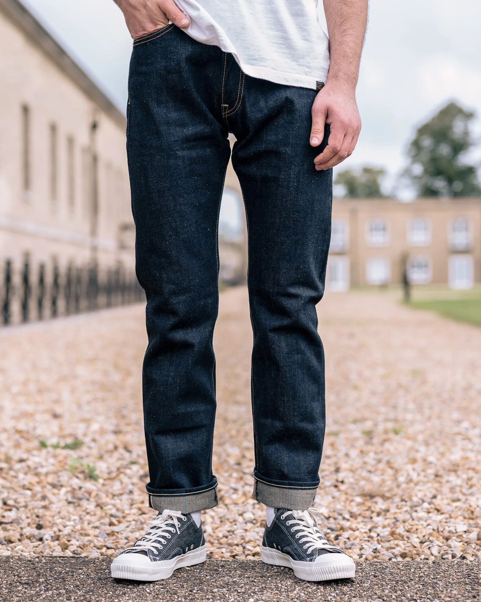 17oz Selvedge Denim Relaxed Tapered Cut Jeans - Natural Indigo sold by Iron Heart product image thumbnail 4