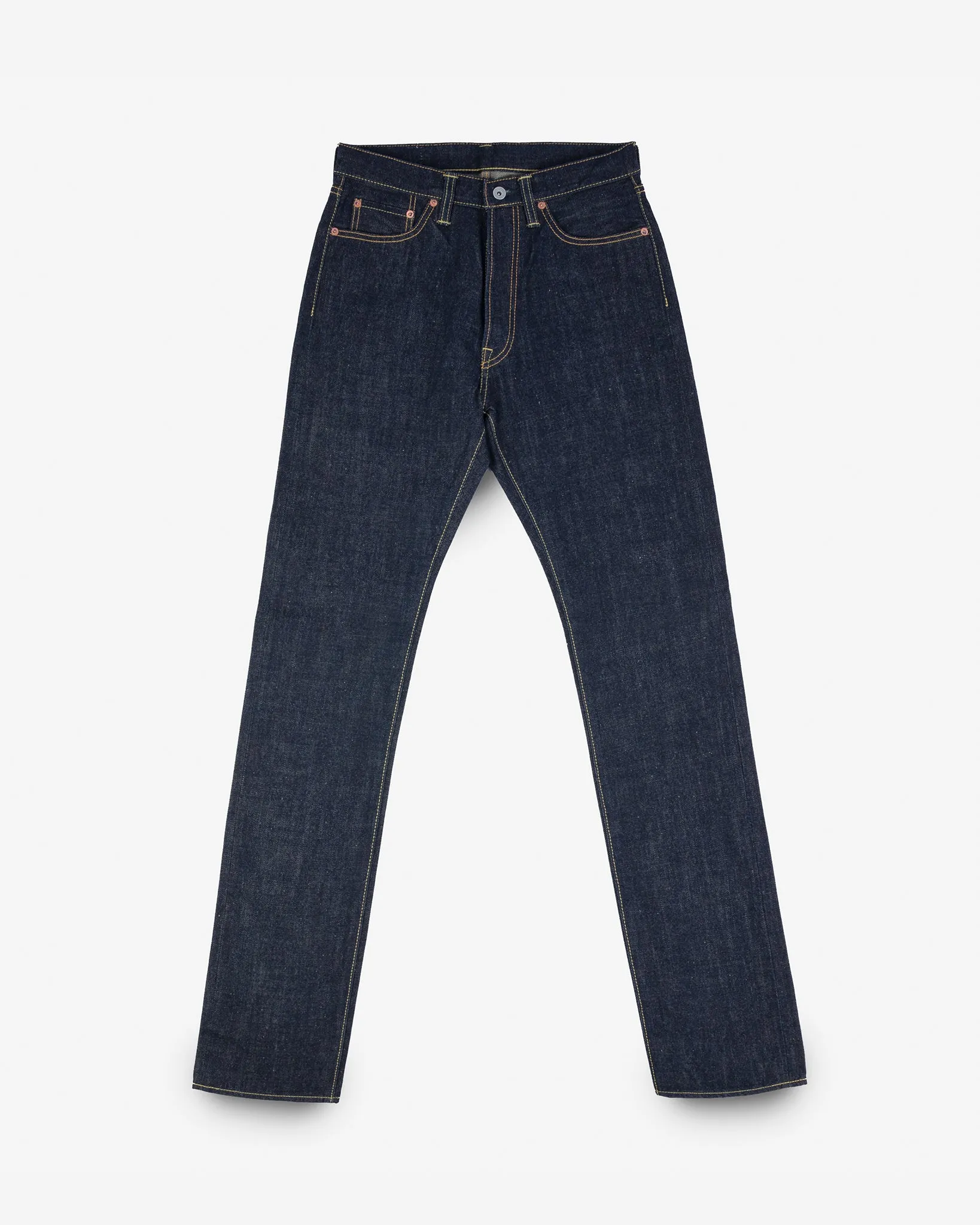 17oz Selvedge Denim Relaxed Tapered Cut Jeans - Natural Indigo sold by Iron Heart