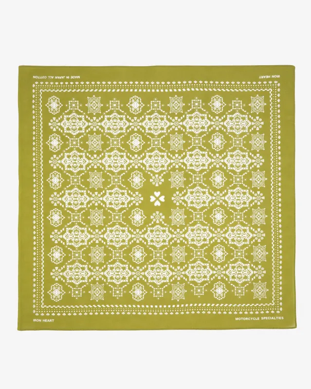 Iron Heart “Bell” Print Bandana - Green sold by Iron Heart