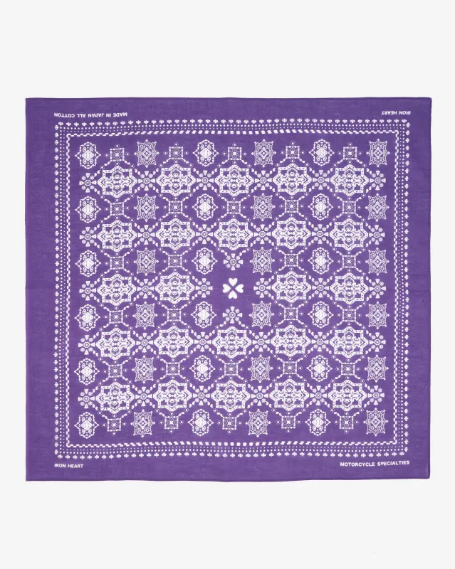 Iron Heart “Bell” Print Bandana - Purple made by Iron Heart