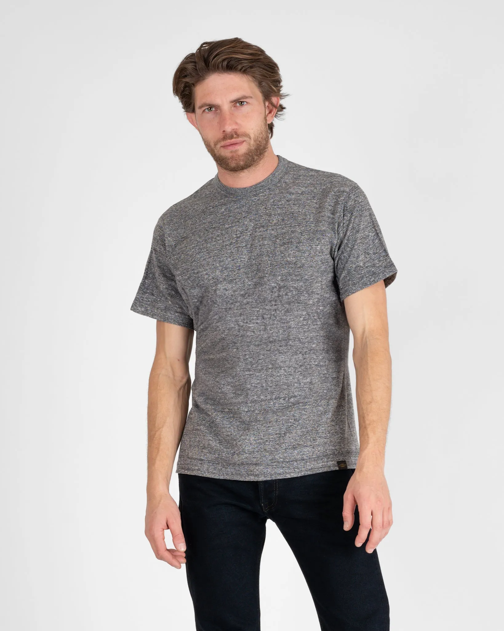 6.5oz Loopwheel Crew Neck T-Shirt with longer body - Light Grey sold by Iron Heart product image thumbnail 2