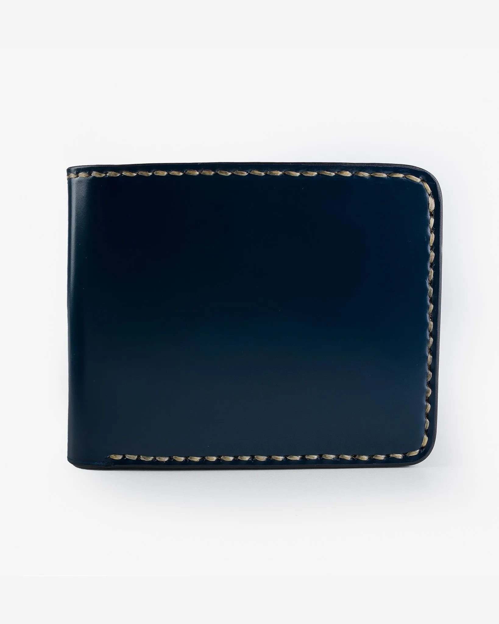 Slimline Small Shell Cordovan Wallet - Navy sold by Iron Heart