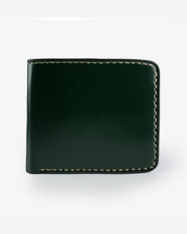 Slimline Small Shell Cordovan Wallet - Green sold by Iron Heart