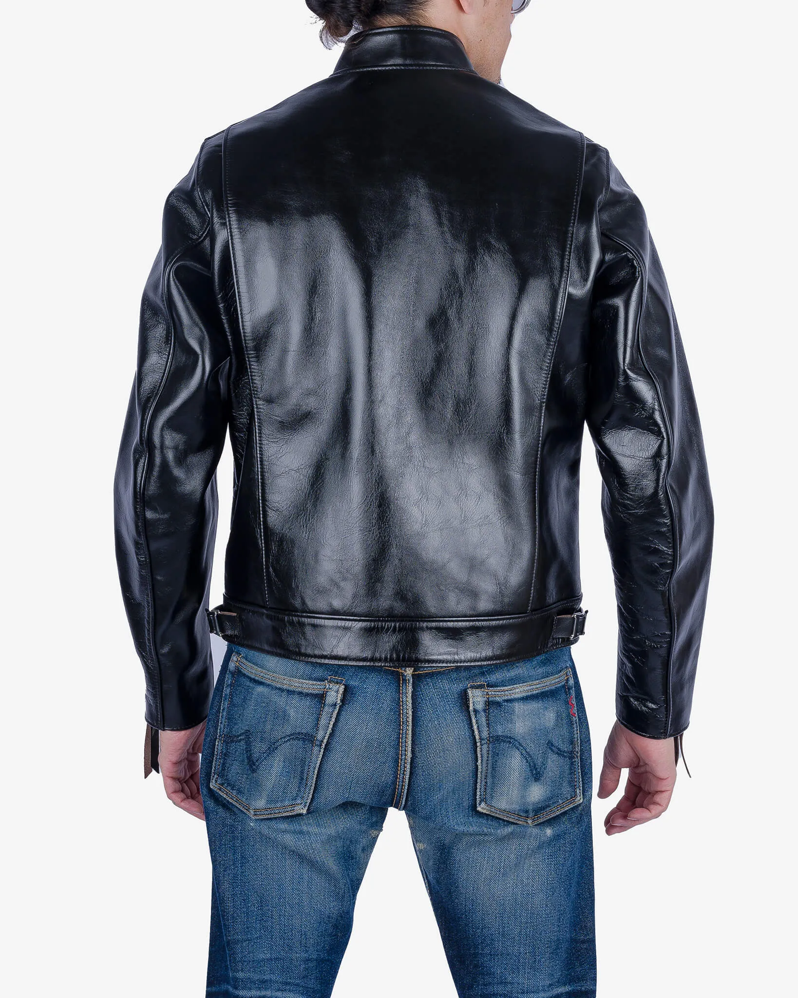 Japanese Horsehide Double Motorcycle Jacket - Black sold by Iron Heart product image thumbnail 3