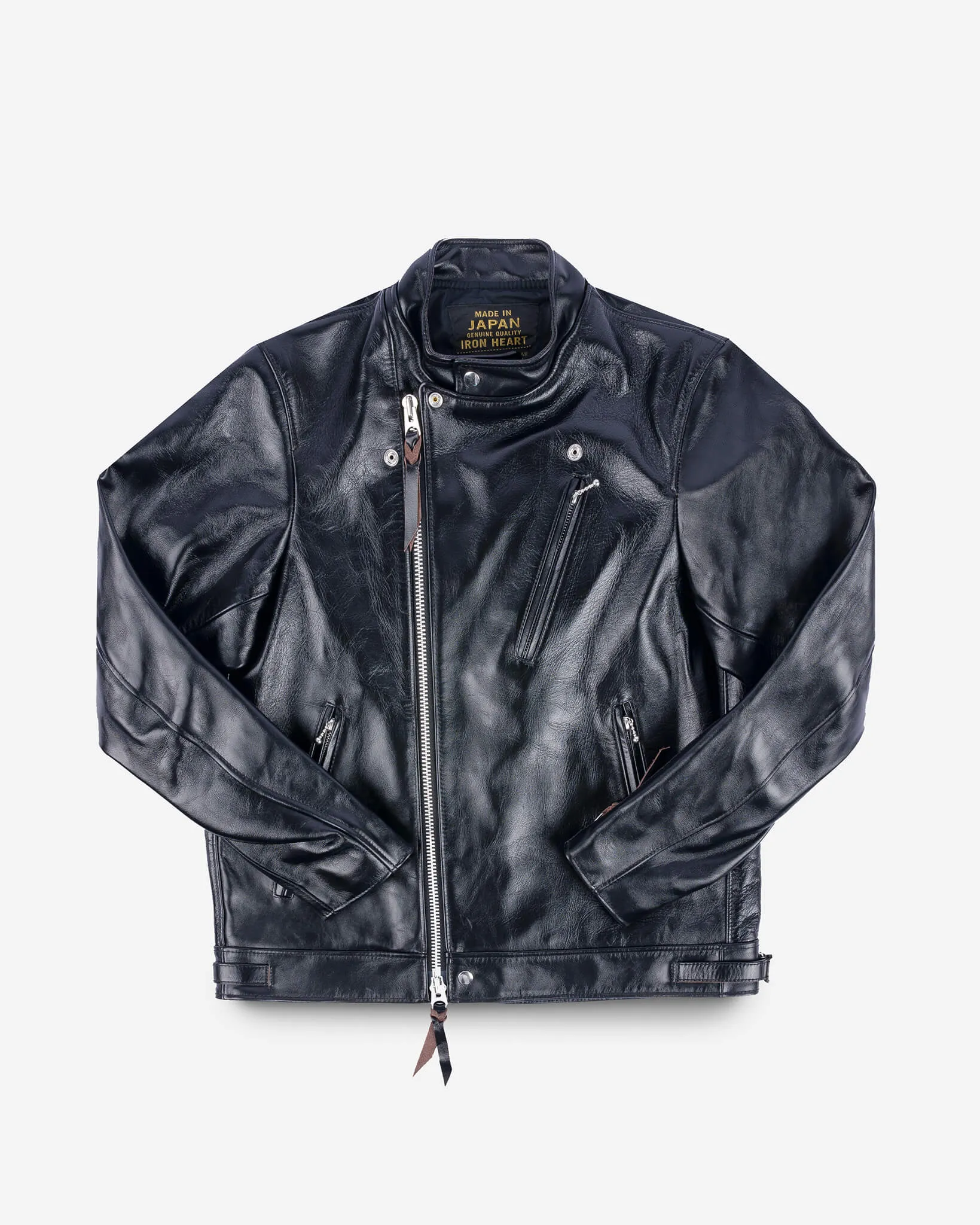 Japanese Horsehide Double Motorcycle Jacket - Black sold by Iron Heart