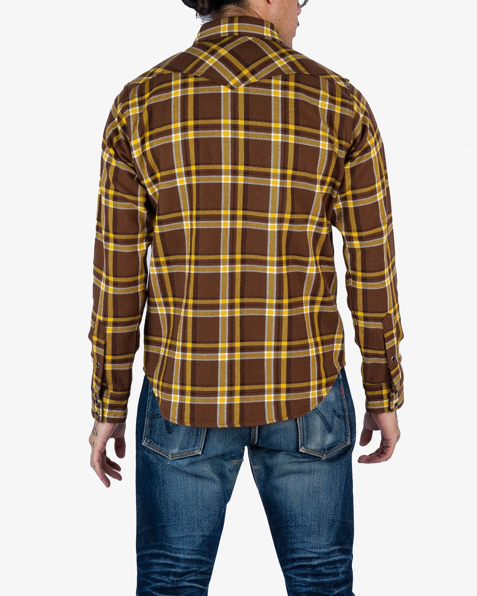 Ultra Heavy Flannel Crazy Check Western Shirt - Brown sold by Iron Heart product image thumbnail 3