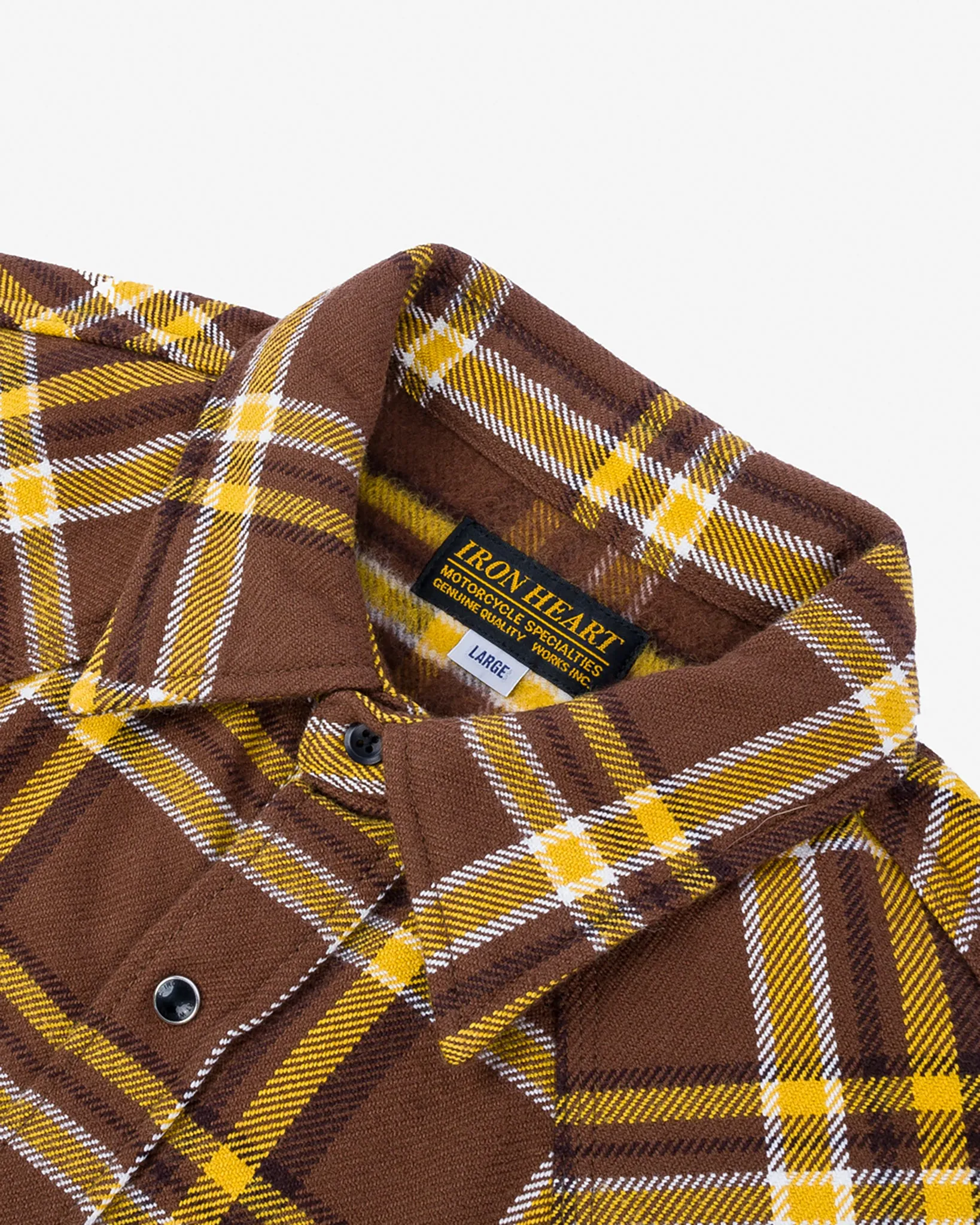 Ultra Heavy Flannel Crazy Check Western Shirt - Brown sold by Iron Heart product image thumbnail 5
