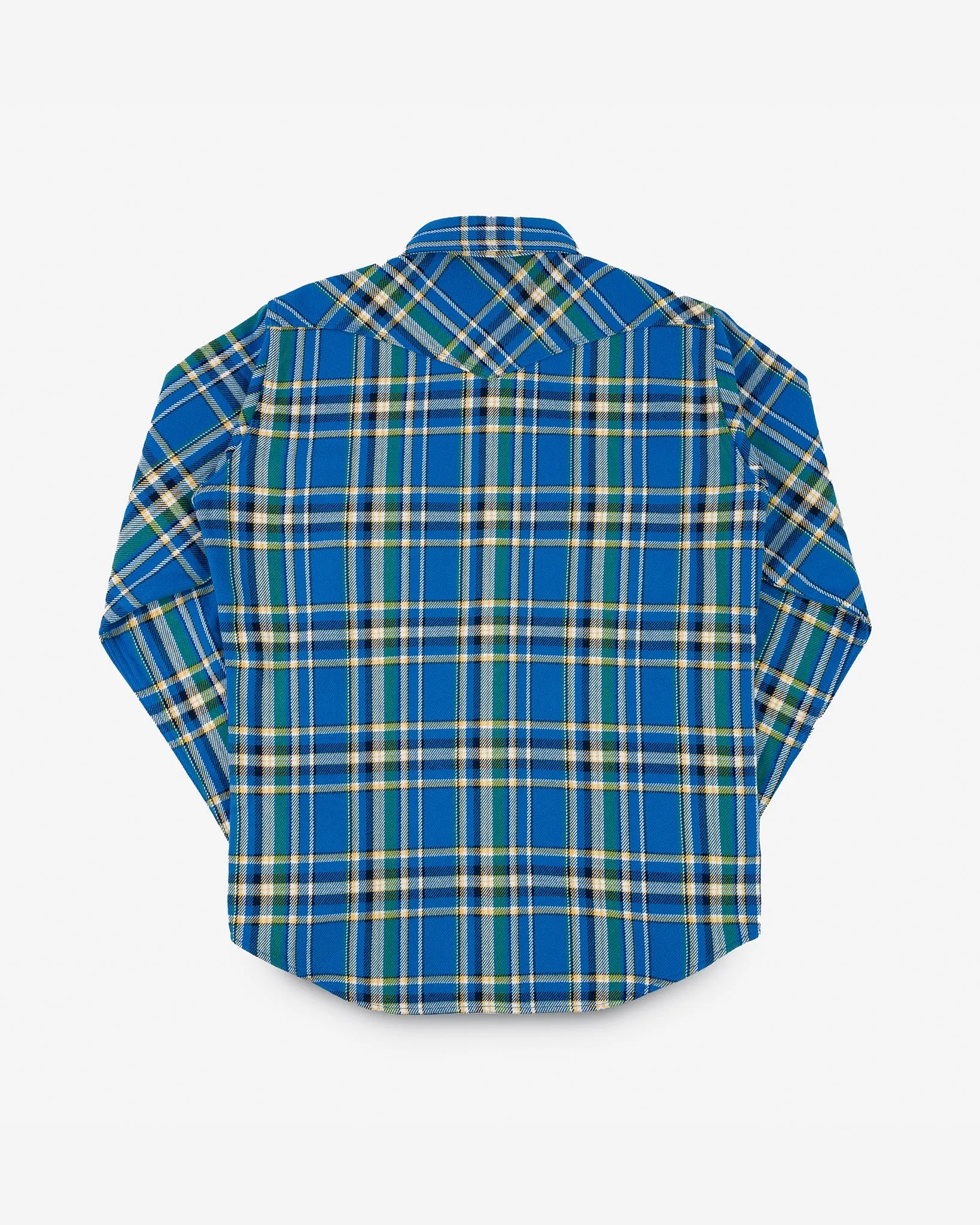 Ultra Heavy Flannel Tartan Check Western Shirt - Blue sold by Iron Heart product image thumbnail 4