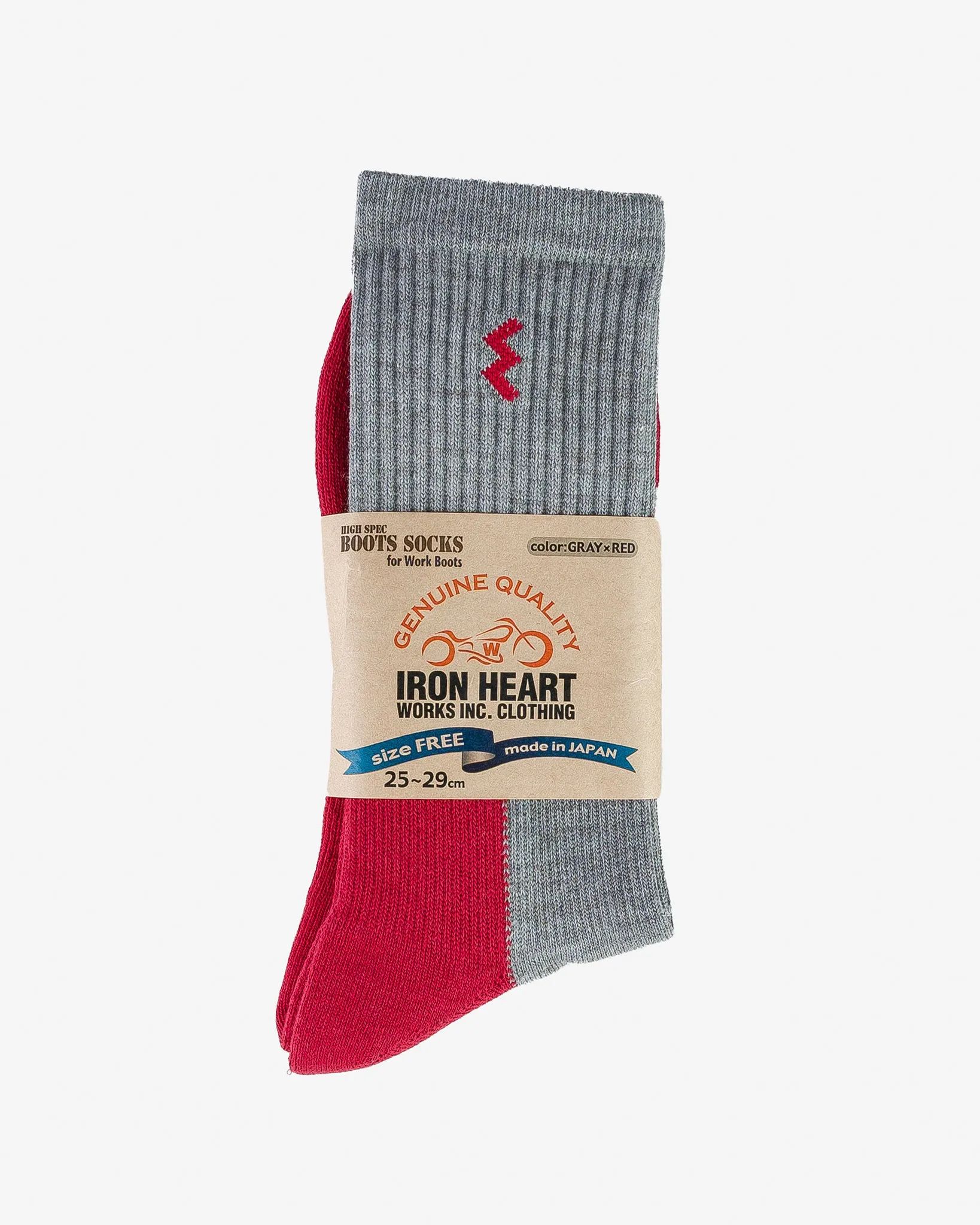 Iron Heart Women's Work Boot Socks - Grey/Red sold by Iron Heart product image thumbnail 2