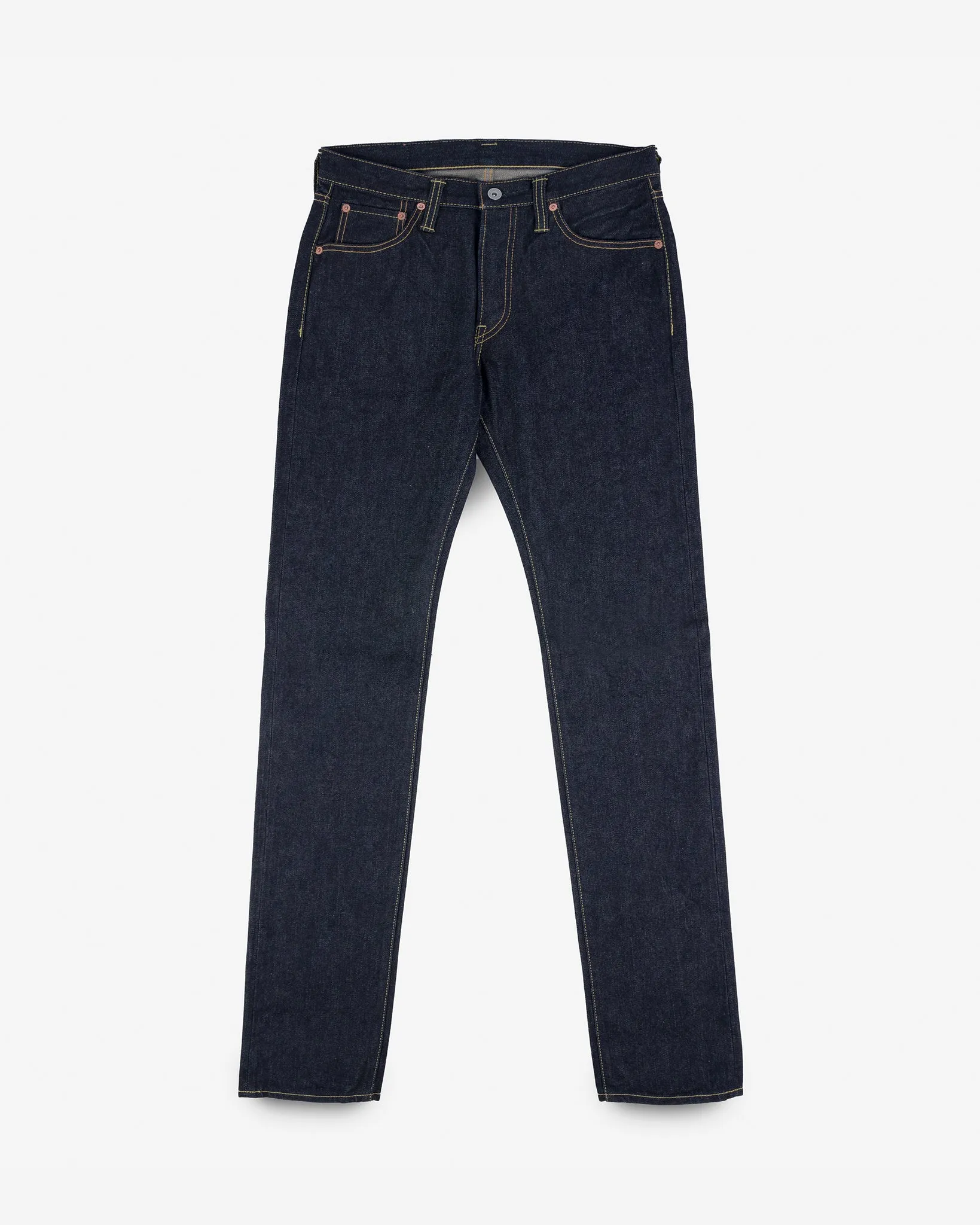 14oz Broken Twill Selvedge Denim Slim Tapered Cut Jeans - Indigo sold by Iron Heart